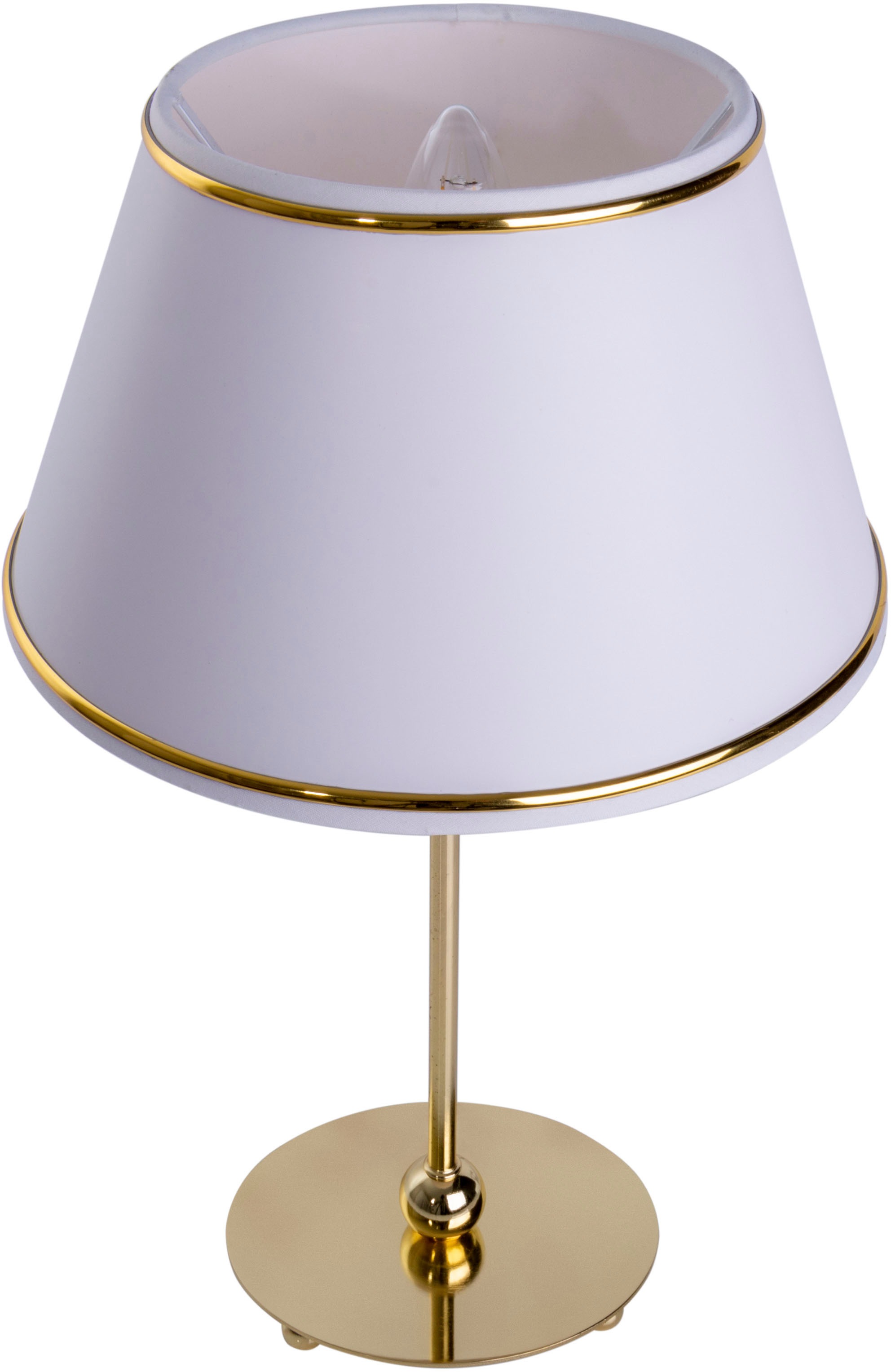 näve Tischleuchte »Keanu«, 1 flammig, Leuchtmittel E14 | ohne Leuchtmittel-Leuchtmittel wechselbar, E14 max. 40W, Farbe: beige/gold/messing, Polyester/Baumwoll Mix
