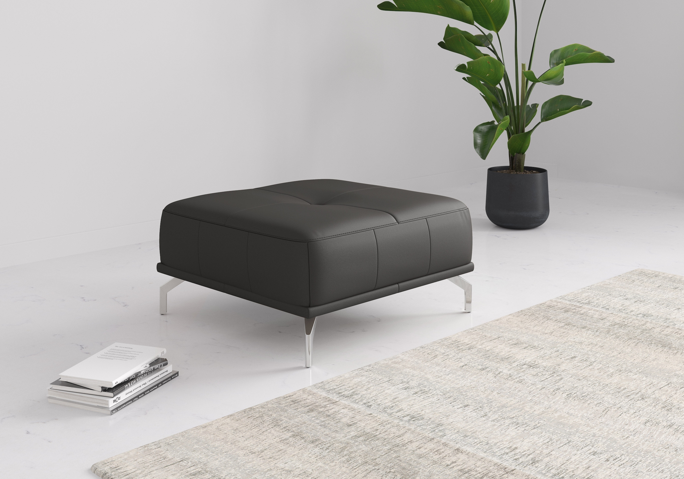 PLACES OF STYLE Polsterhocker "Caluna" moderner Sitzhocker in hochwertiger günstig online kaufen