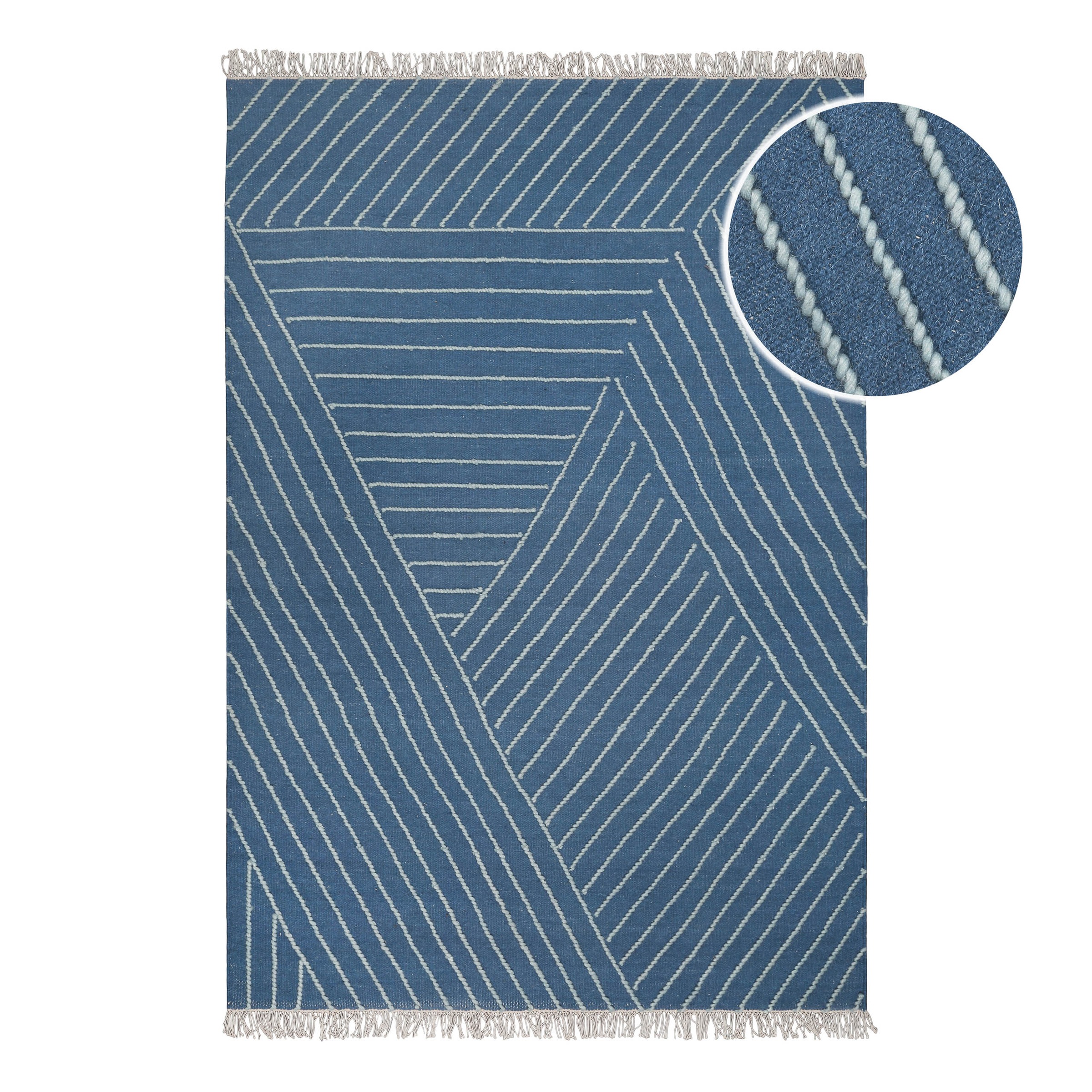 Wecon home Teppich »Ocean Lines«, rechteckig, 11 mm Höhe, handgewebt, robust, strapazierfähig, skandinavisch, Naturfaser