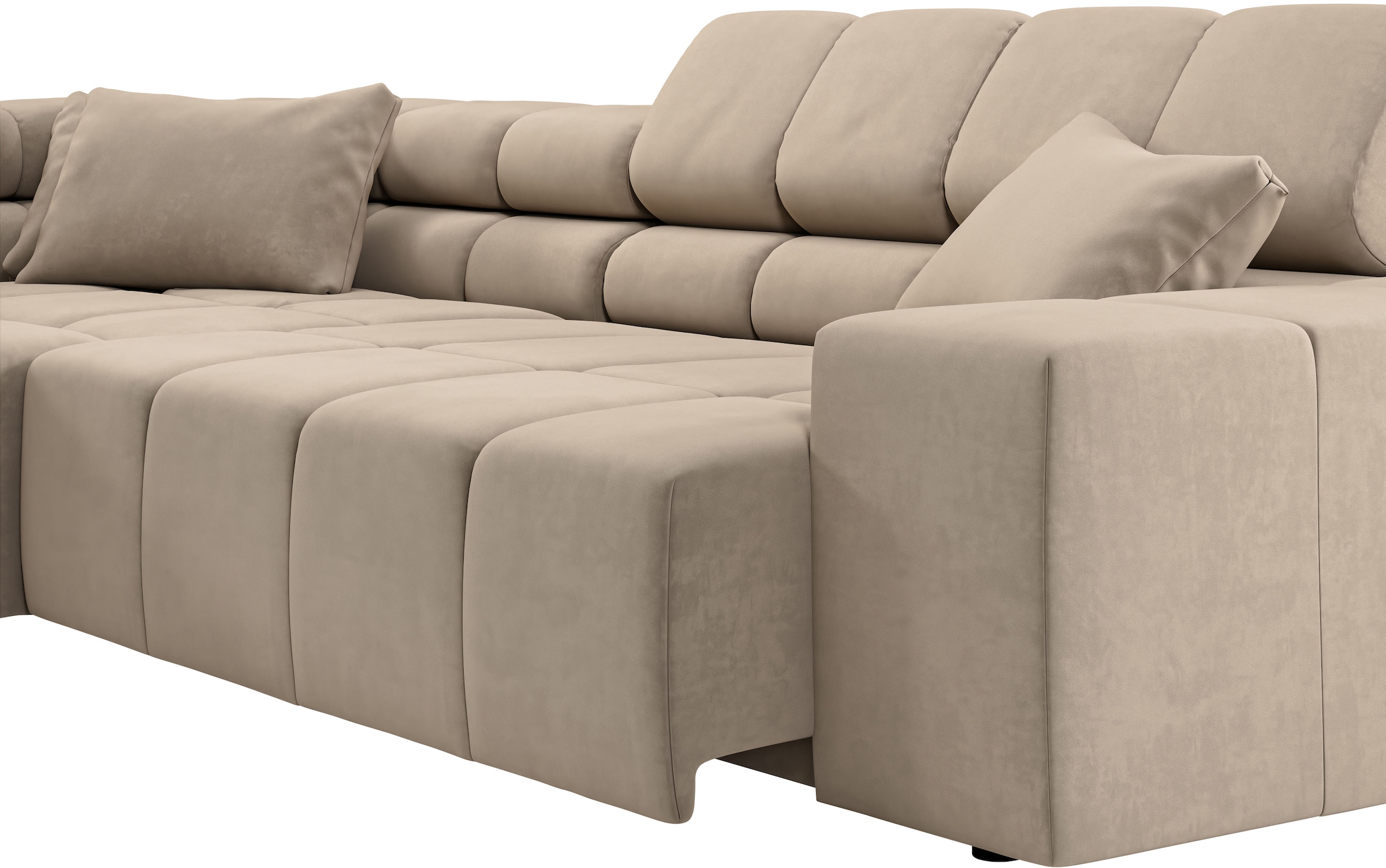 INOSIGN Ecksofa »Ancona incl. Kopfteilverstellung, Breite 319cm, L-Form«, wahlweise motorische Sitztiefenverstellung, auch in Cord + Easy Care