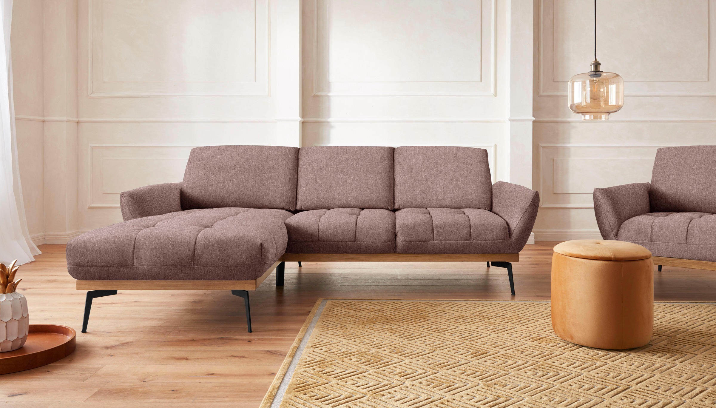 exxpo - sofa fashion Ecksofa »Palic, inkl. Rückenverstellung, bequem, elega günstig online kaufen