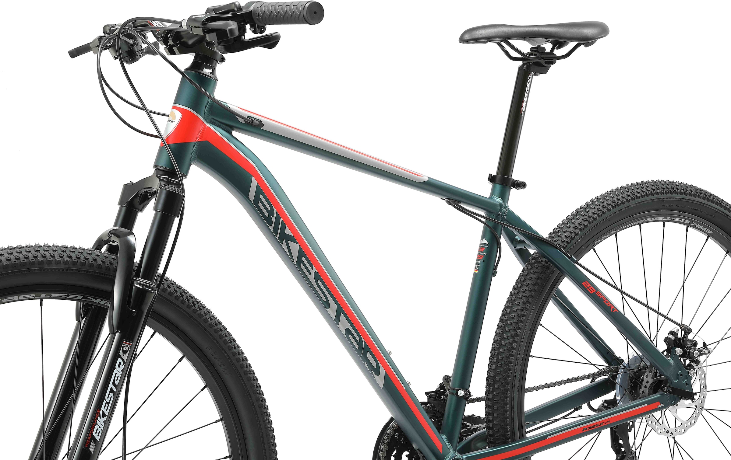 Bikestar Mountainbike, 21 Gang, Shimano, RD-TY300 Schaltwerk, Kettenschaltung, für Damen und Herren, Kettenschaltung