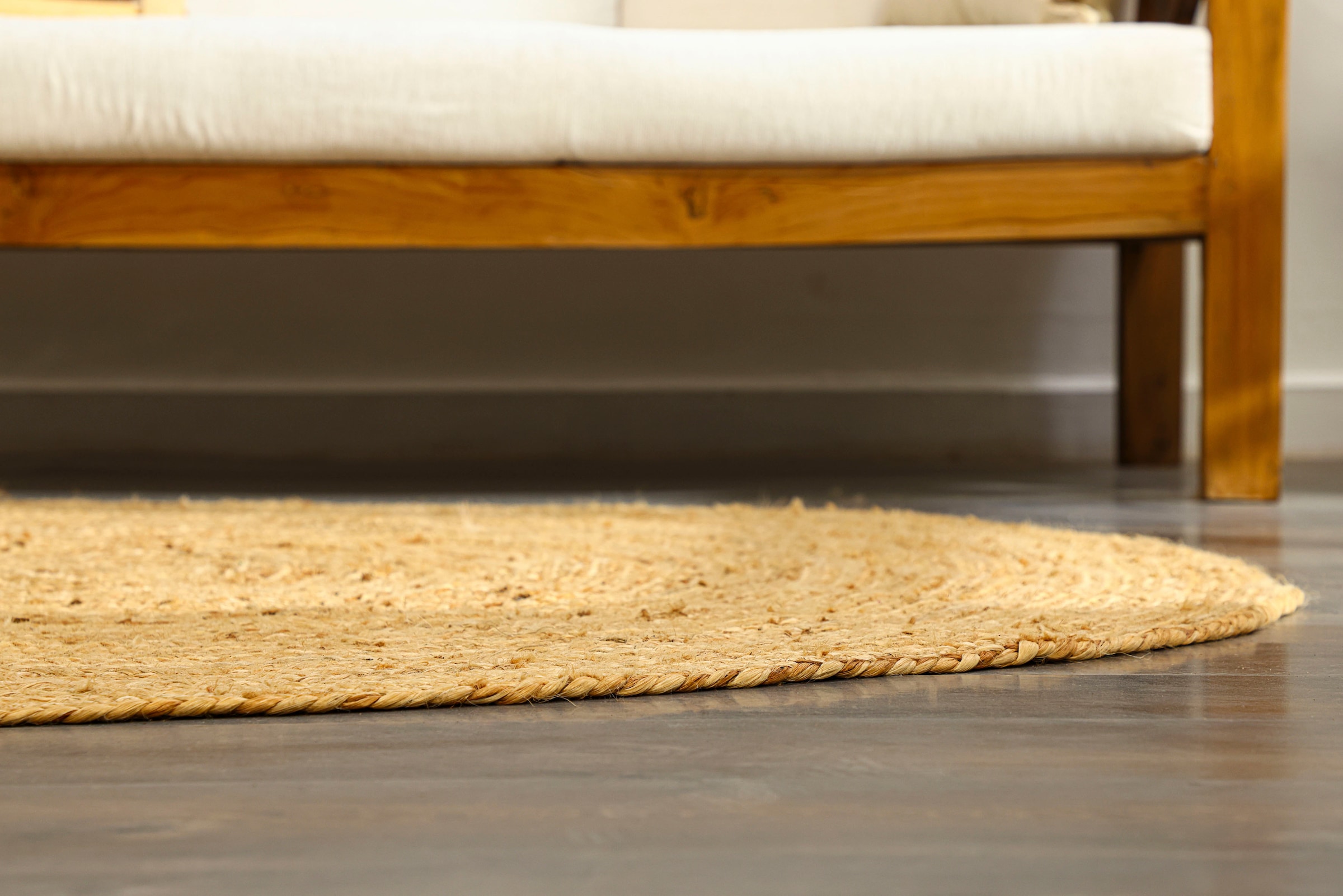 Myflair Möbel & Accessoires Teppich »Lola«, rund, 10 mm Höhe, Juteteppich, Wendeteppich, handgeflochten, 100% Naturfaser, Boho-Style
