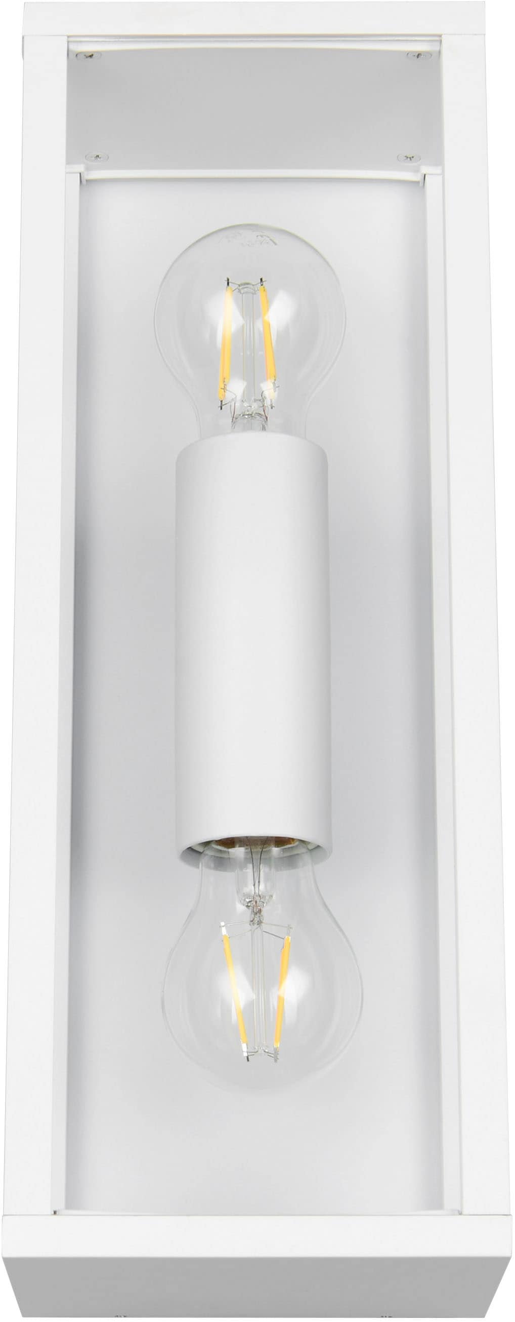 TRIO Leuchten Außen-Wandleuchte »GARONNE, Fassadenbeleuchtung, Wandlampe exkl 2x E27 max 10W, IP44«, 2 flammig, Leuchtmittel E27 | Leuchtmittel wechselbar, Wandleuchte Garten Terrasse, mit Glasschirm Höhe 38cm Breite 14cm