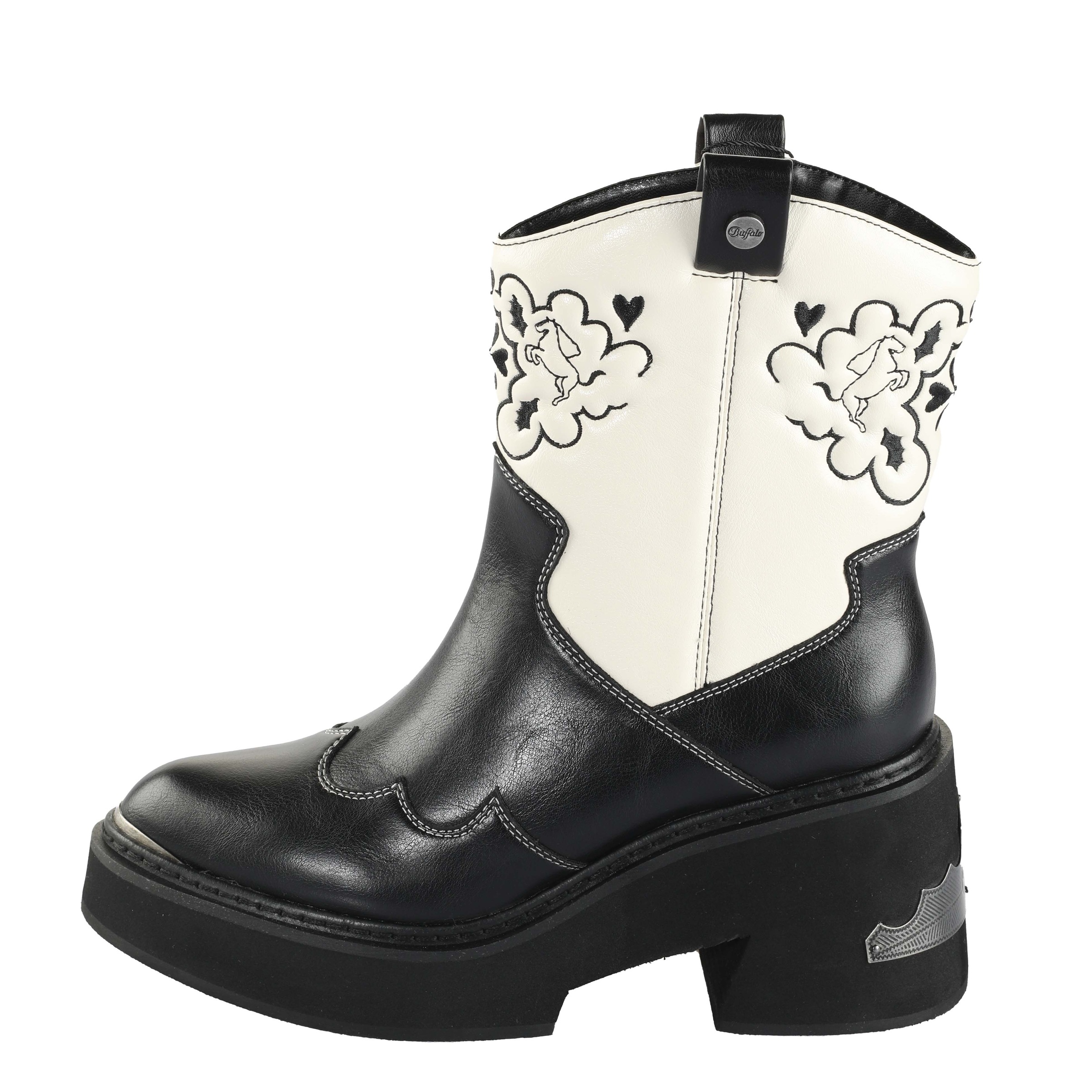 Buffalo Cowboy Stiefelette »BULL BOOT VEGAN«, Westernstiefelette, Cowboy Boots, Schlupfboots, mit Stickerei