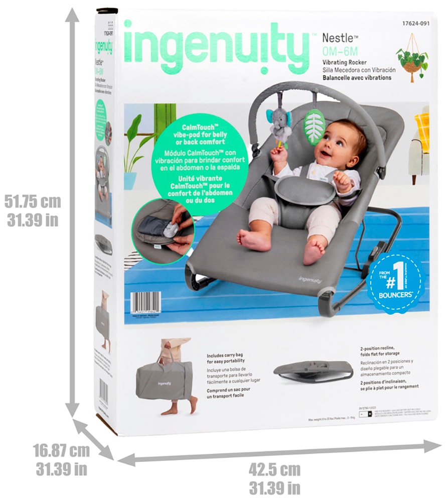 ingenuity Babywippe »Nestle™ Vibrating Rocker« bis 9 kg mit Vibration