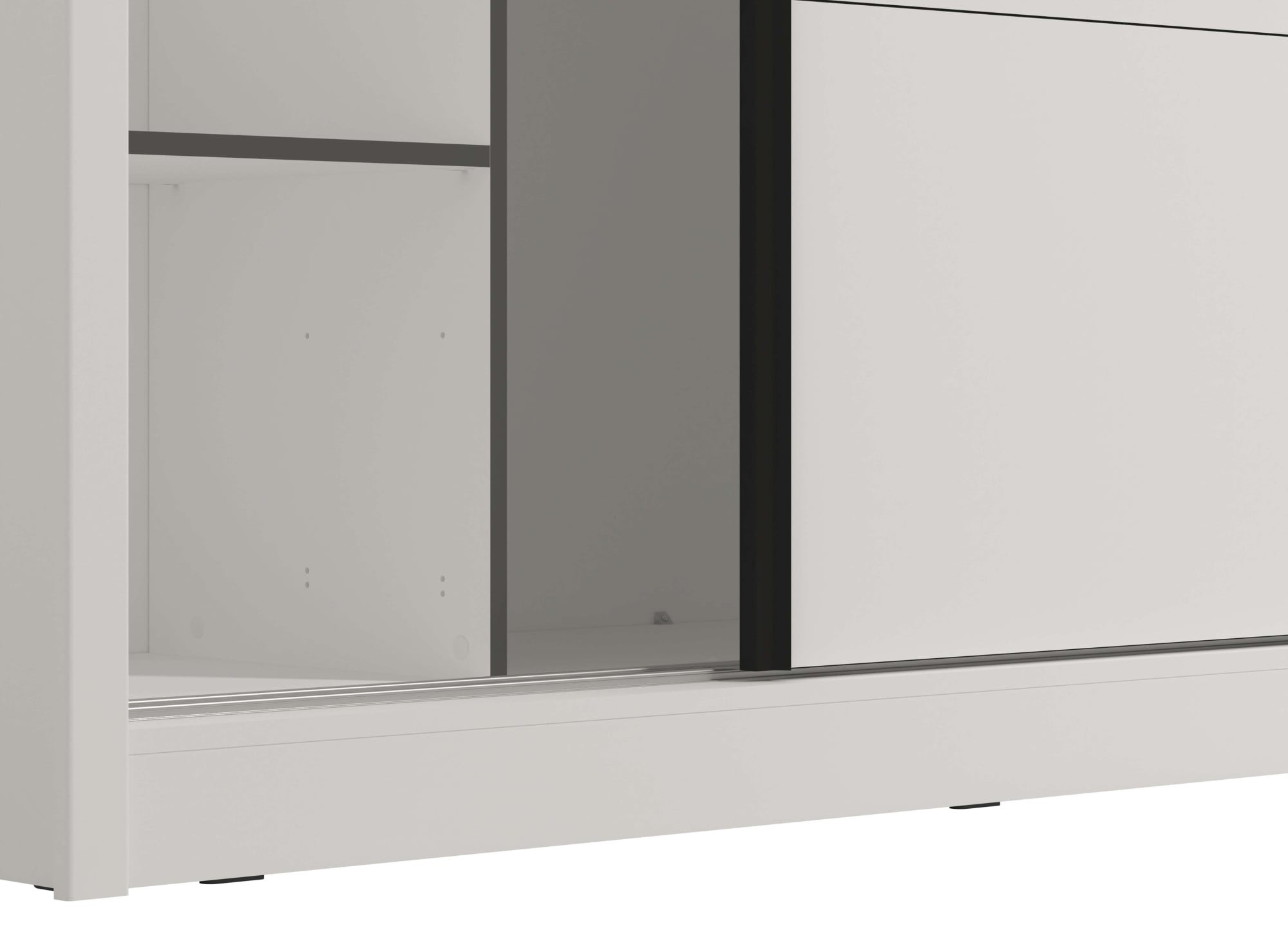 INOSIGN Schwebetürenschrank »Albi, Schlafzimmerschrank, Wäscheschrank in cashmere oder weiß«, Kleiderschrank mit Spiegel MIT Innenausstattung,FSC®-zertifiziert