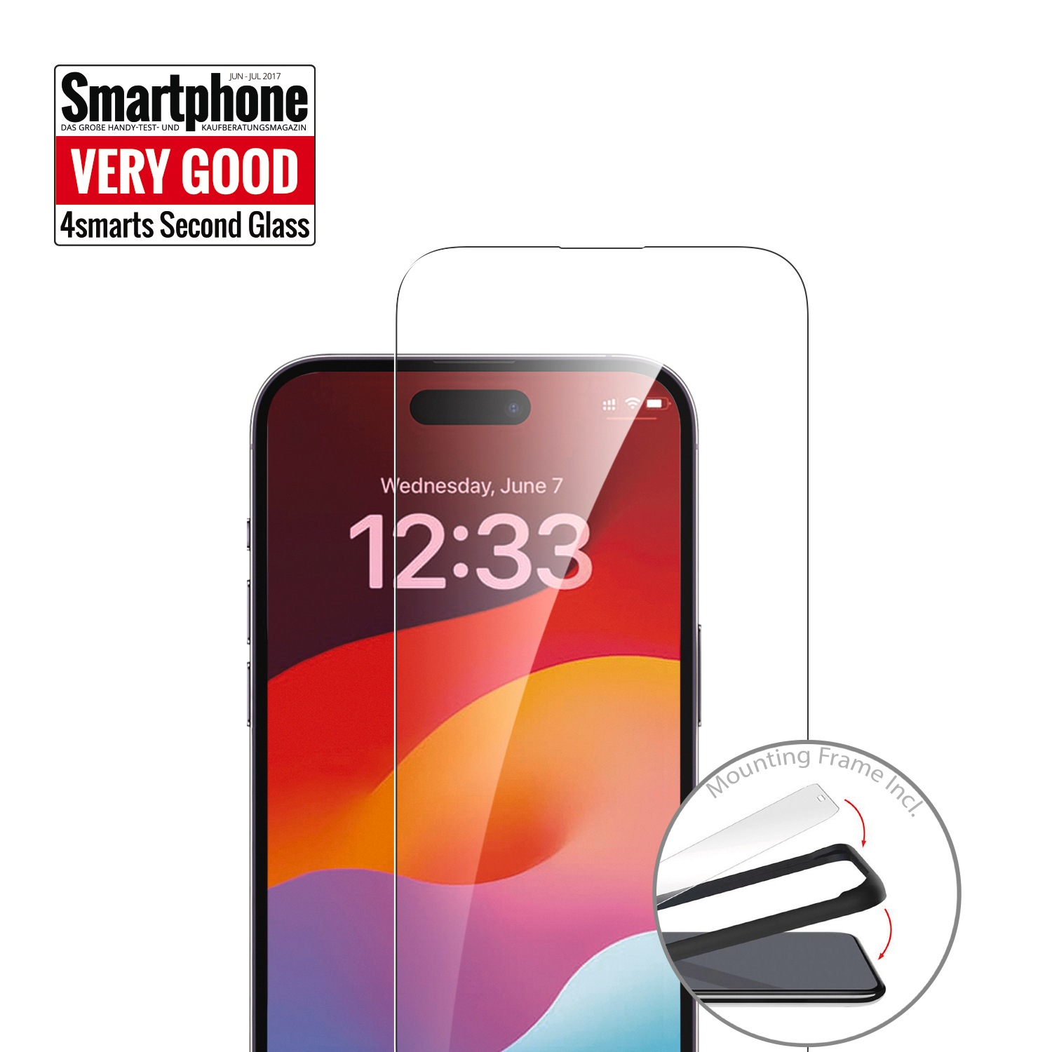 4smarts Displayschutzglas »Second Glass mit Montagerahmen« für Apple iPhone 15