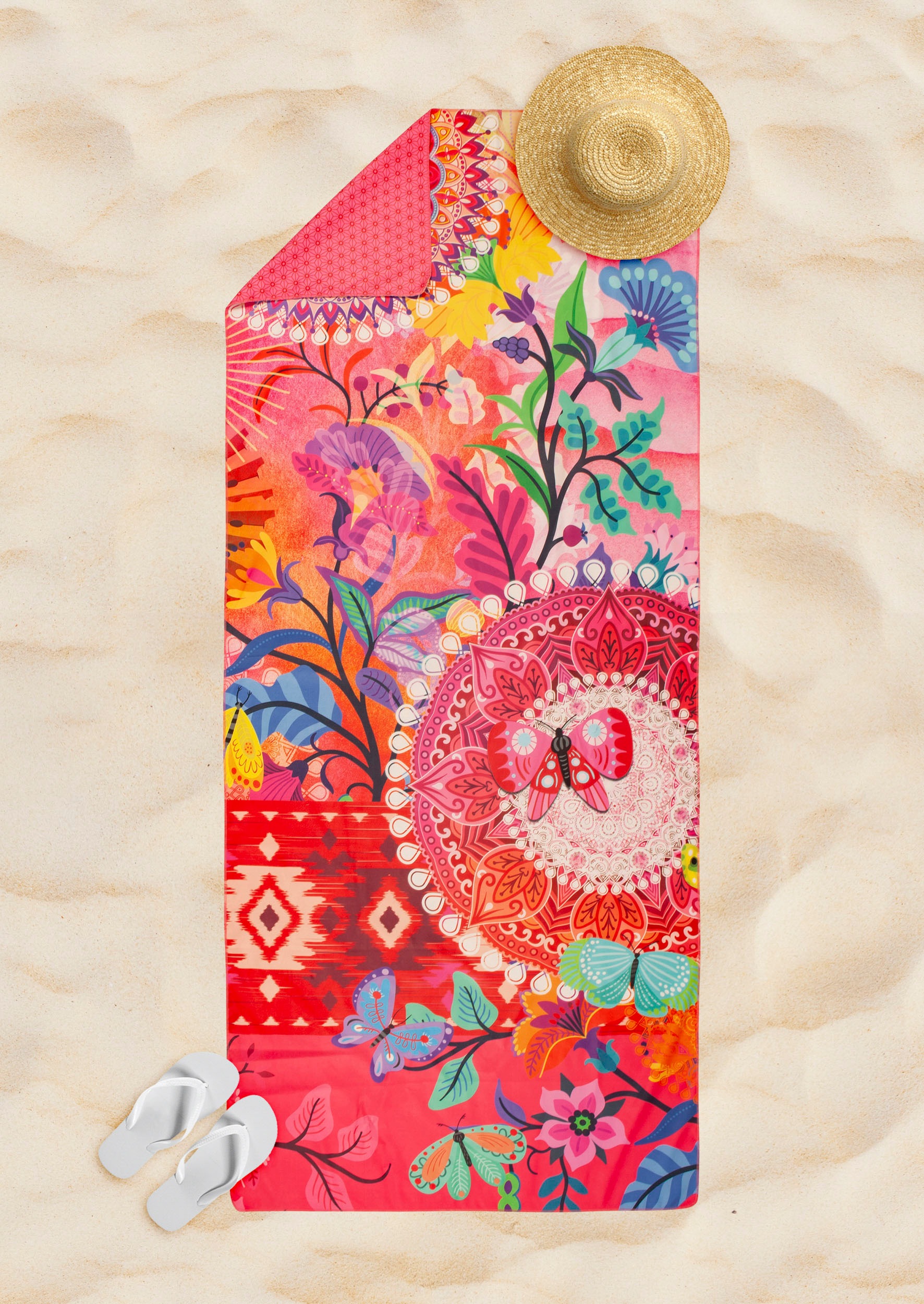 hip Reisehandtuch »Giselah« Mikrofaser, 75x180, Schnelltrocknend, Reisen, Sport, Yoga, Wendeoptik