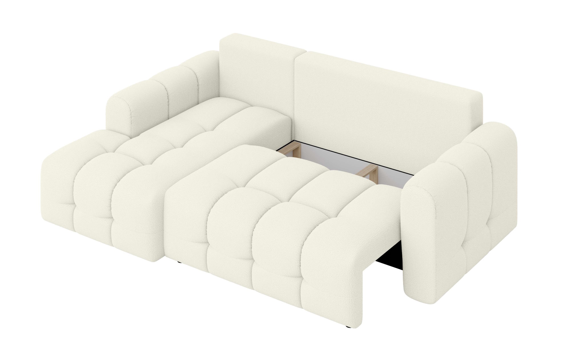 INOSIGN Ecksofa »Manilla, wahlweise mit Bettfunktion, B/T/H 265/170/91 cm«, L-Form mit Recamiere rechts/links bestellbar, Wellenunterfederung