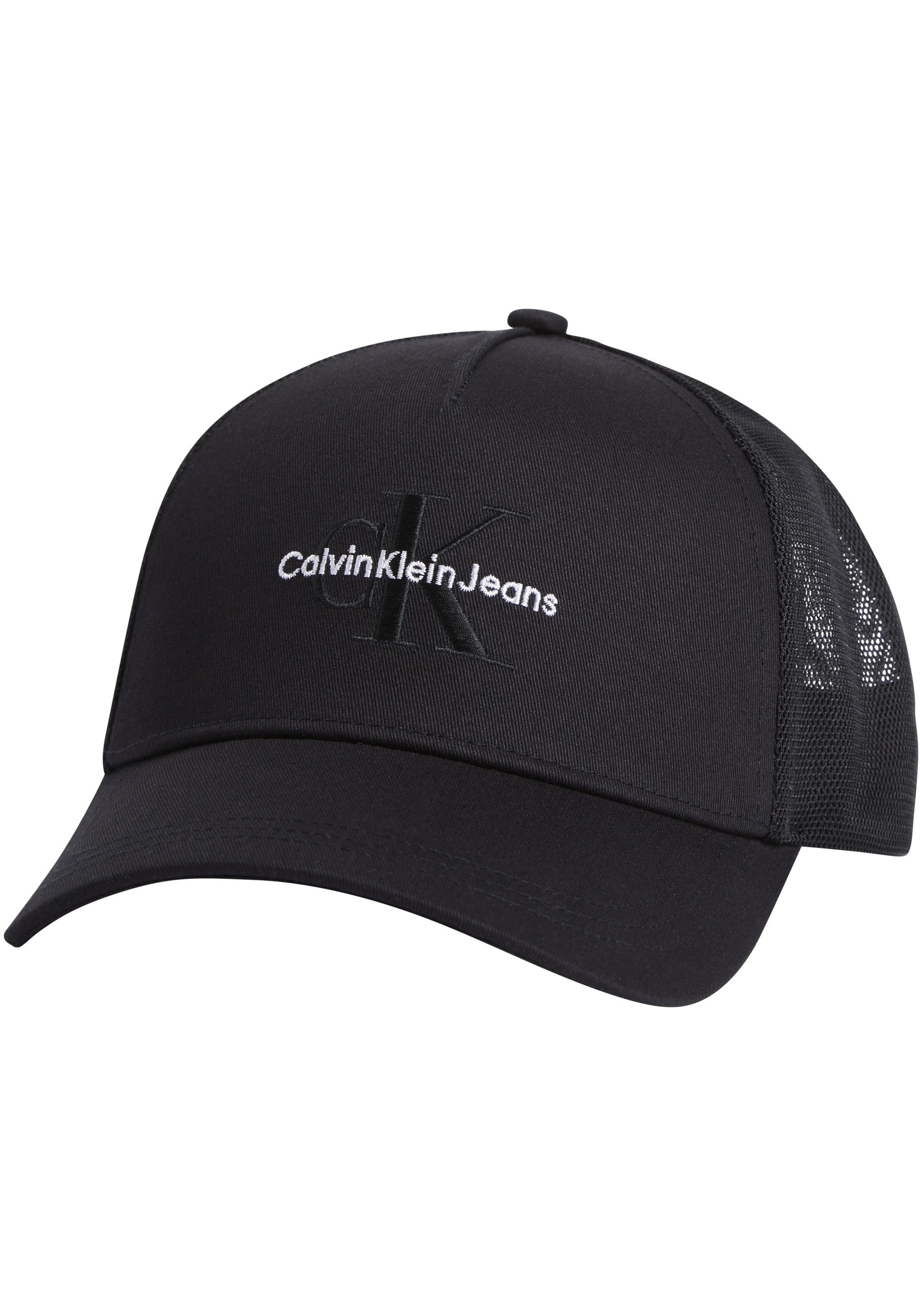 Calvin Klein Jeans Trucker Cap »MONO LOGO EMBRO TRUCKER HAT«, mit Netz-Einsatz