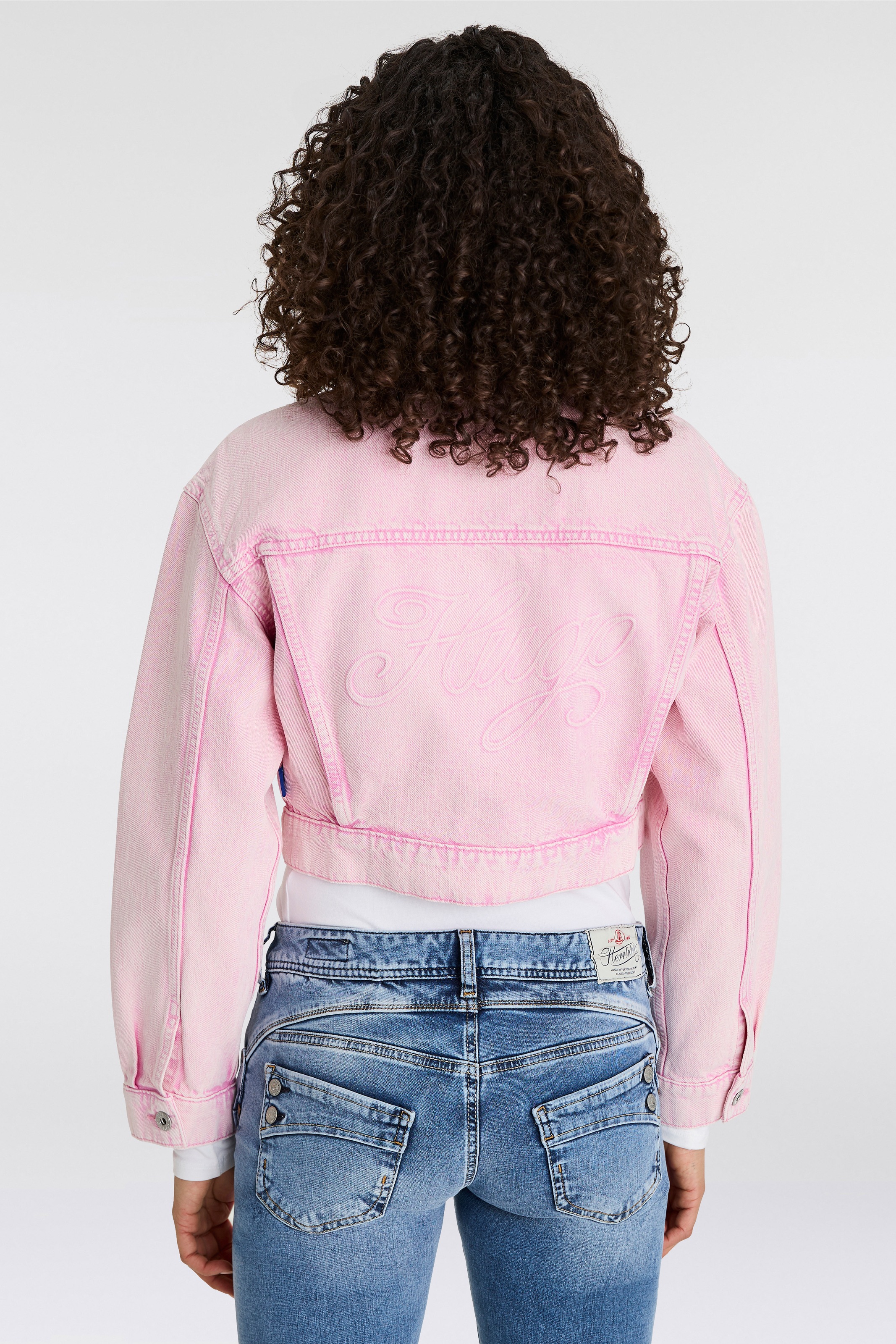 HUGO Blue Jeansjacke »Galatea«, mit geprägtem Logoschriftzug hinten