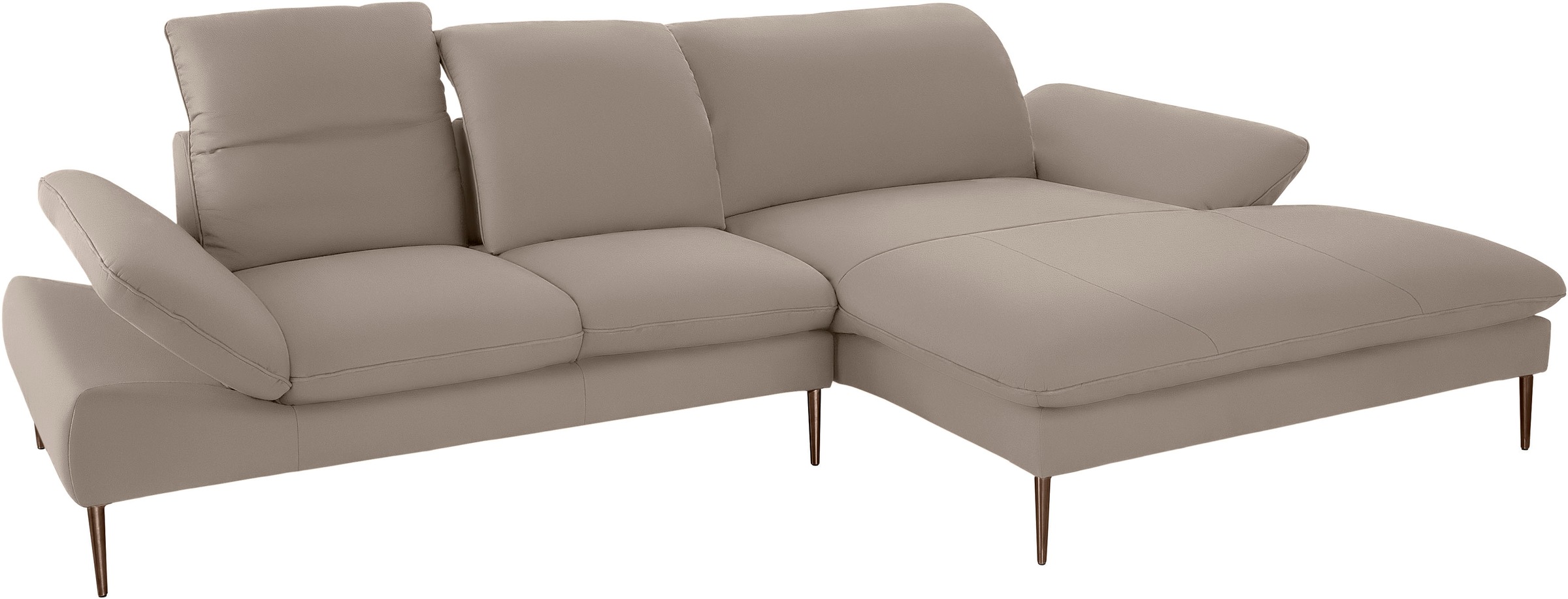 W.SCHILLIG Ecksofa »enjoy&MORE, Designsofa, bequem, zeitlos und elegant, L-Form«, Sitztiefenverstellung, Füße bronze pulverbeschichtet, Breite 310 cm