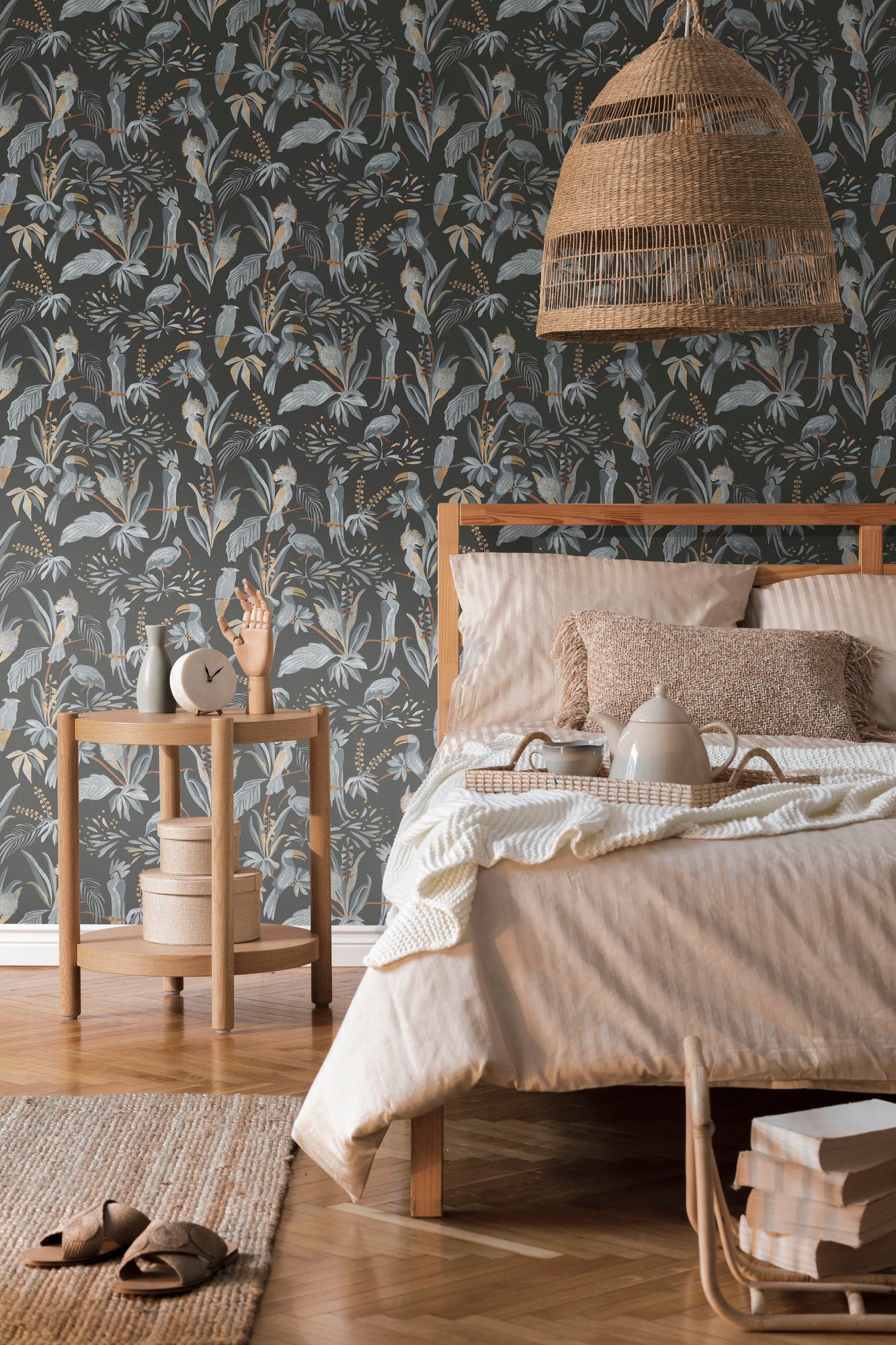 living walls Vliestapete »House of Turnowsky Designer Vogeltapete« gemustert | matt | neutral leicht strukturiert Kunst Pflanzen Tapeten Wohnzimmer Schlafzimmer Küche modern Design