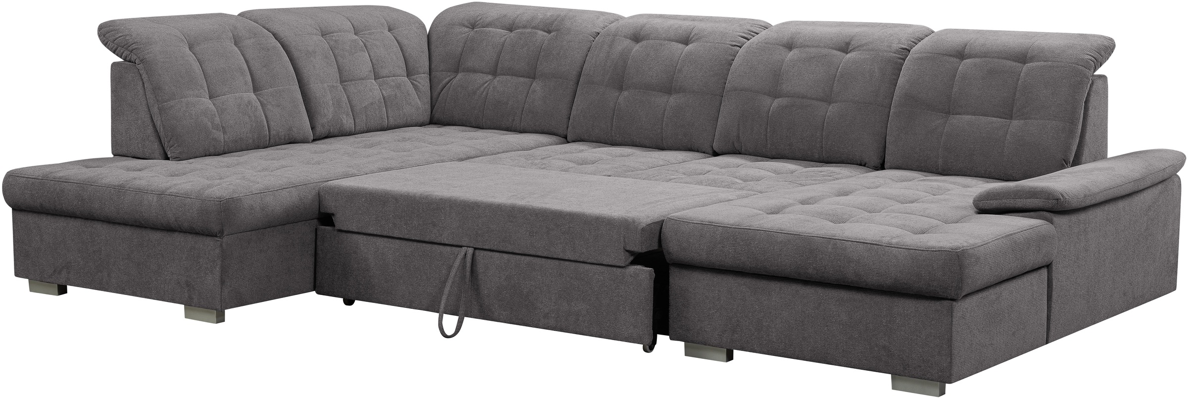 WERK2 Wohnlandschaft »Kordula-New Multifunktion Couch, Breite 332cm, U-Form«, Sofa in U-Form mit Schlaffunktion & Bettkasten, Schlafcouch