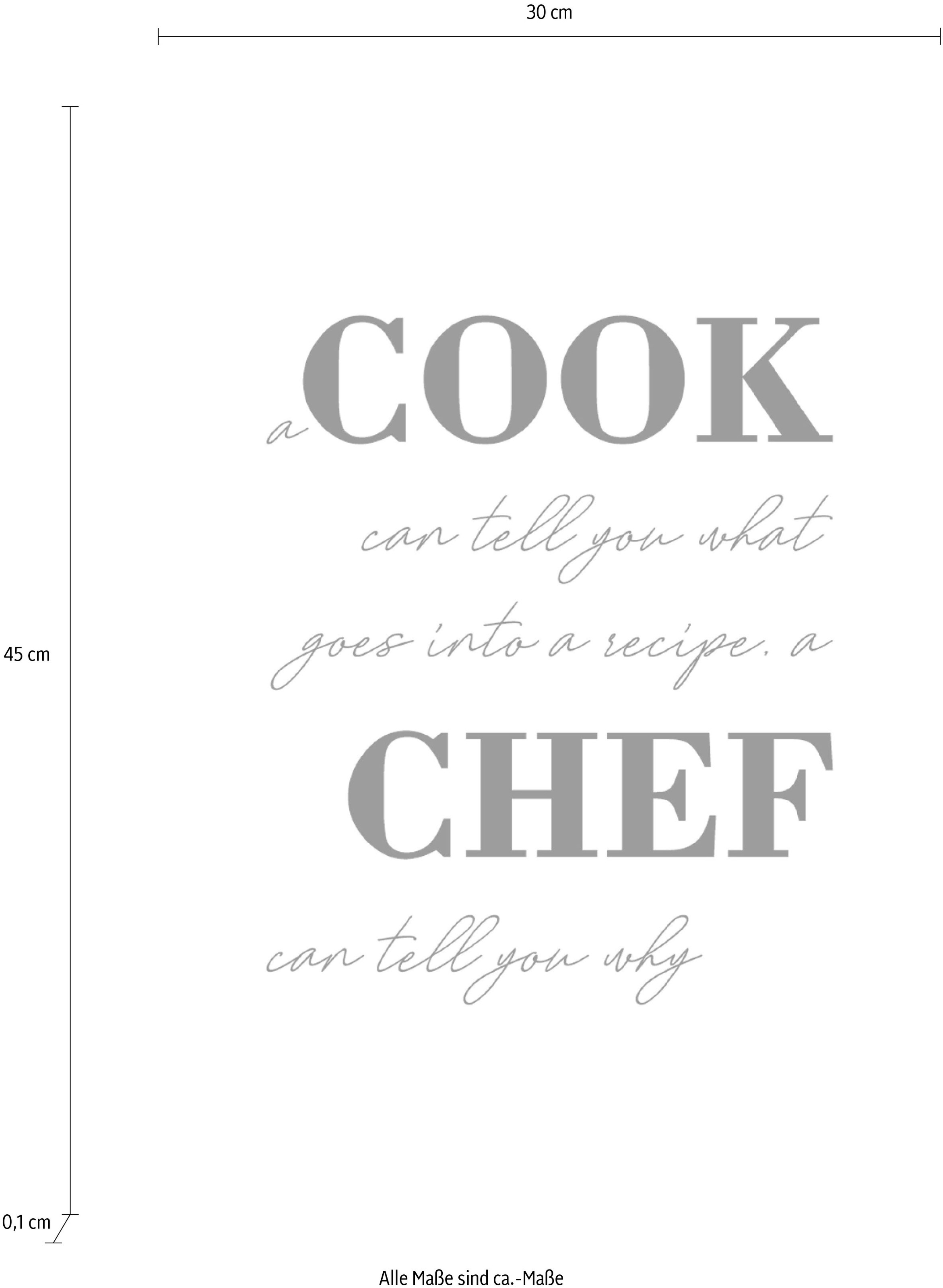 queence Wanddekoobjekt »COOK CHEF«, Stahlschild, Blechschild, Spruch, Witzig, Wanddeko, retro, 20x30cm