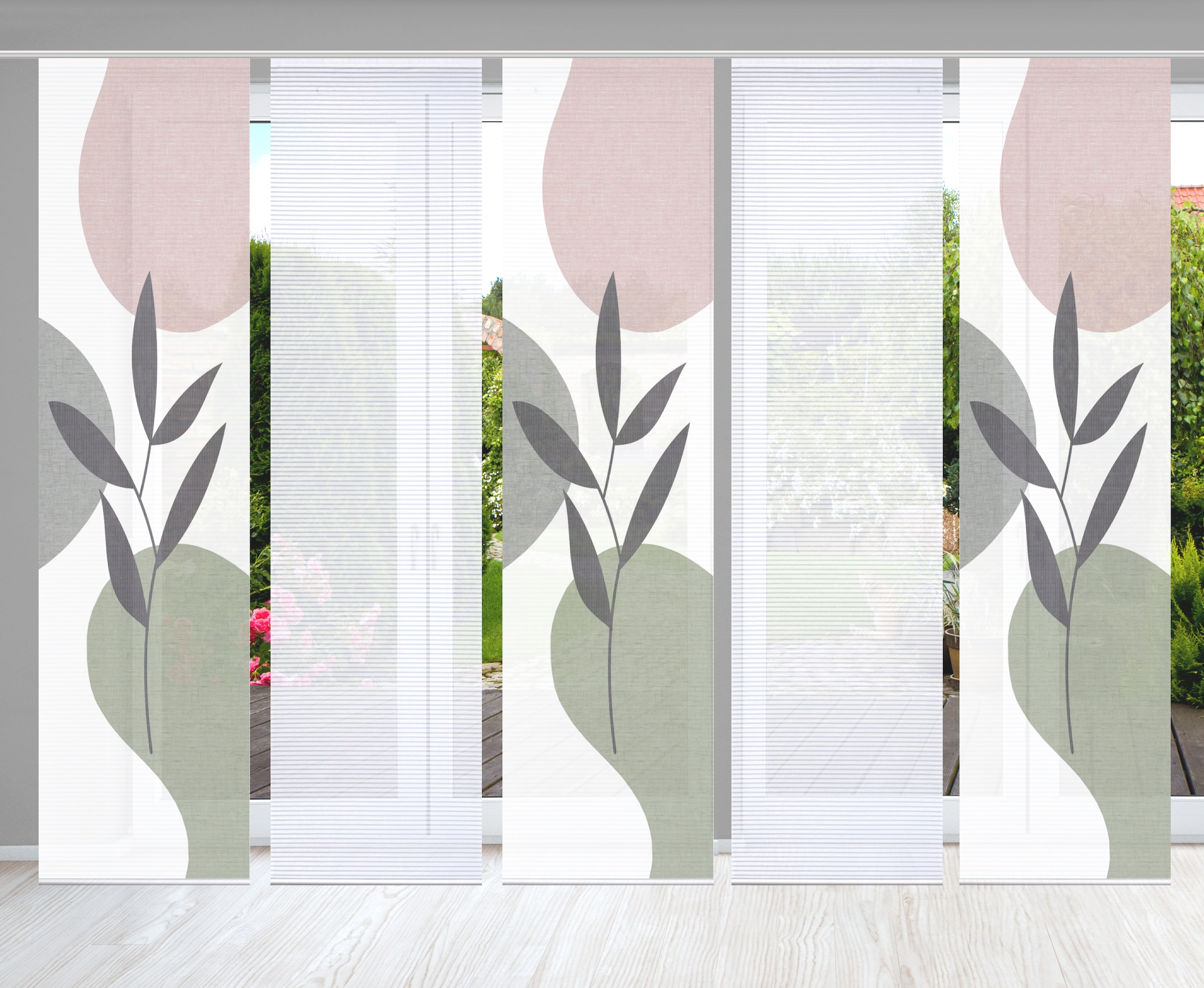 HOME in green Schiebegardine »FRONDA« Paneelwagen 5 Stk. tlg. SET DIGITALDR günstig online kaufen
