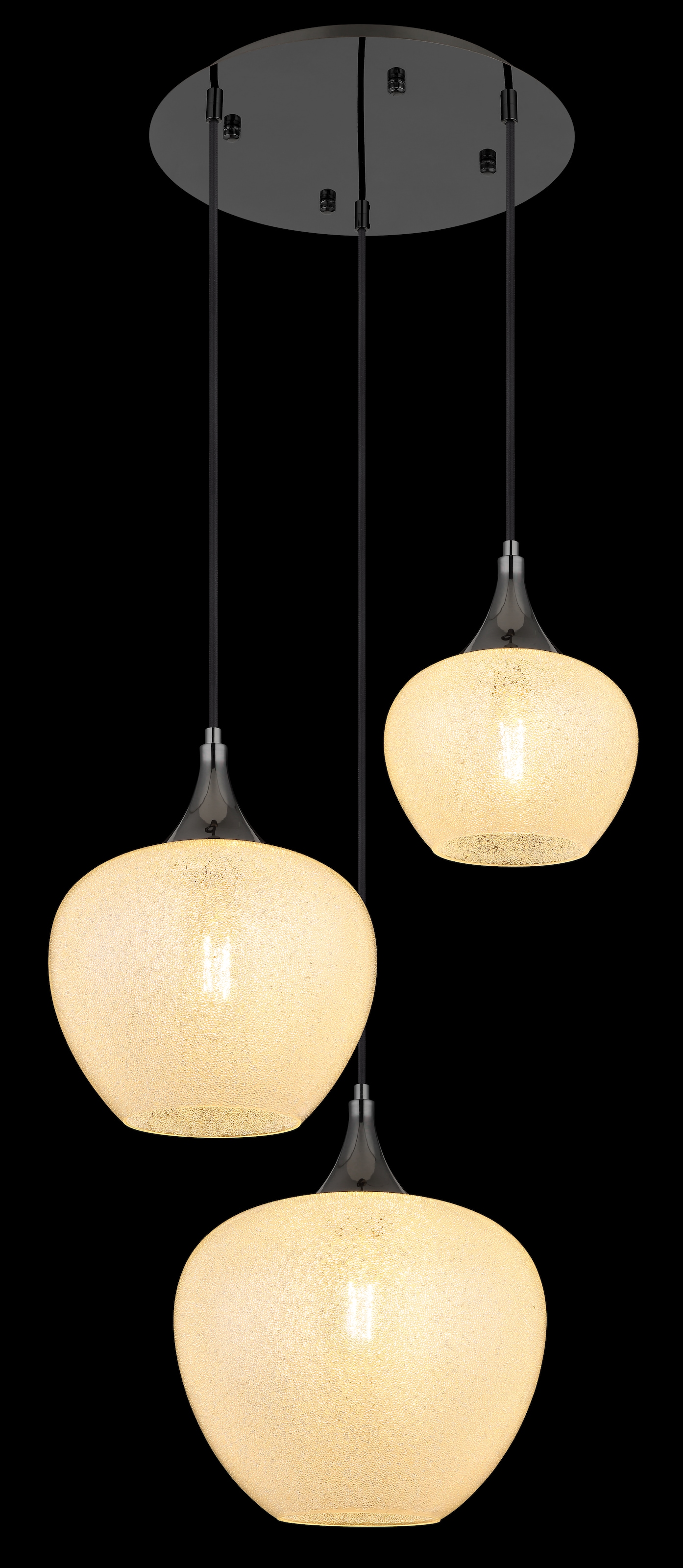GLOBO LIGHTING Hängeleuchte »MAXY«, Leuchtmittel E27 | ohne Leuchtmittel, Hängelampe/Pendelleuchte/Glas klar/Höhe kürzbar/ø: 490mm