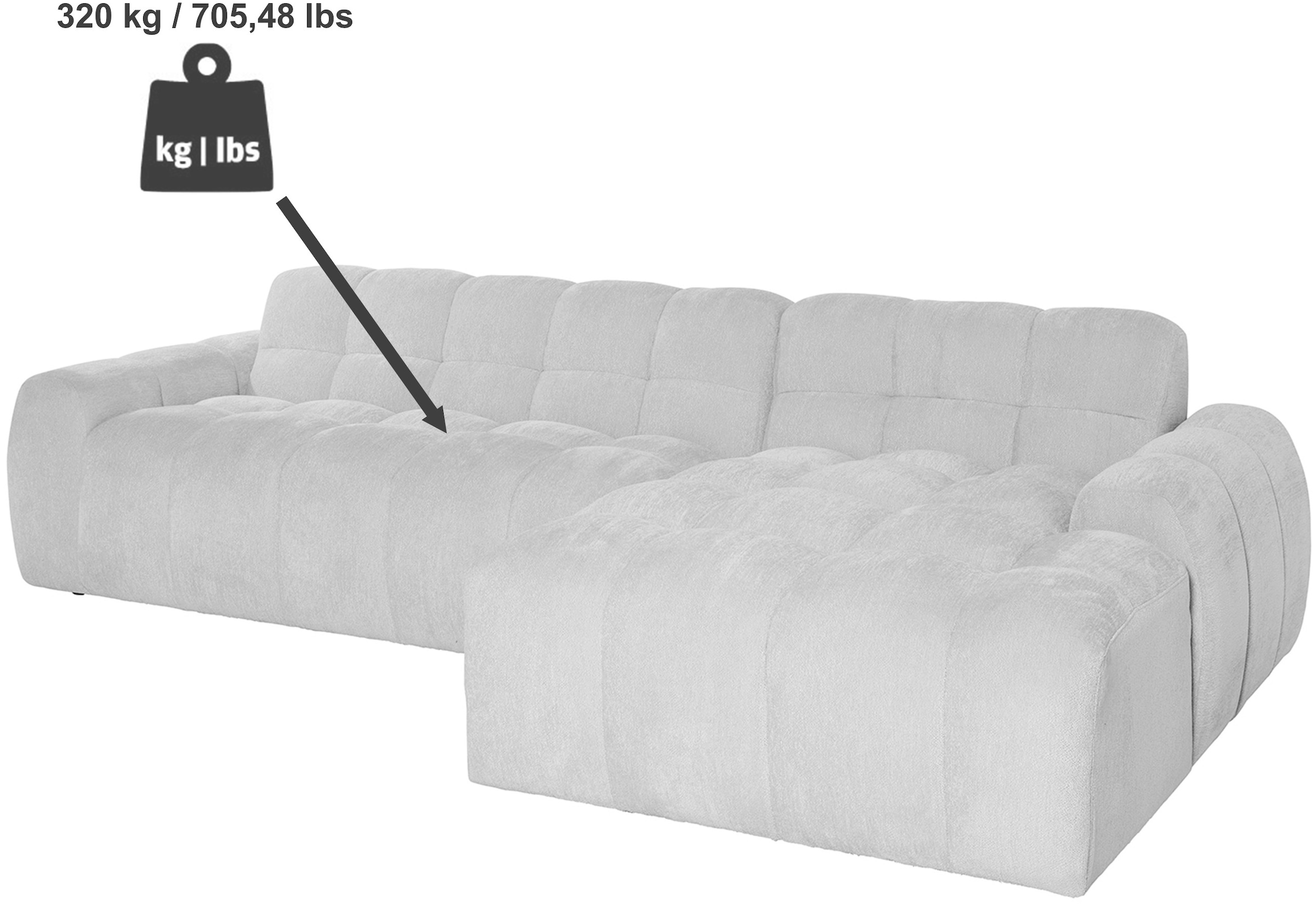 Jahnke Ecksofa »RELAX BUBBLE CORNER« Platz für bis zu 5 Personen,Taschenfederkernpolsterung,L-Form,B:305 cm