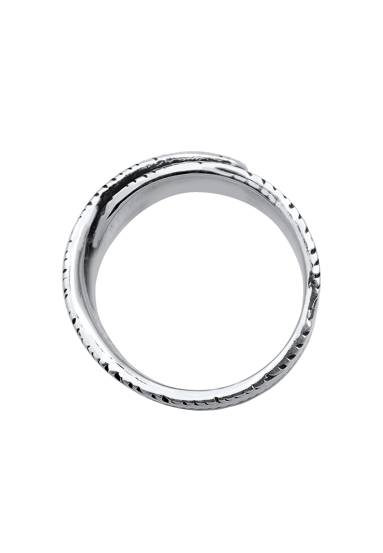 Kuzzoi Silberring »Herren Feder Vintage Trend Massiv 925 Silber«