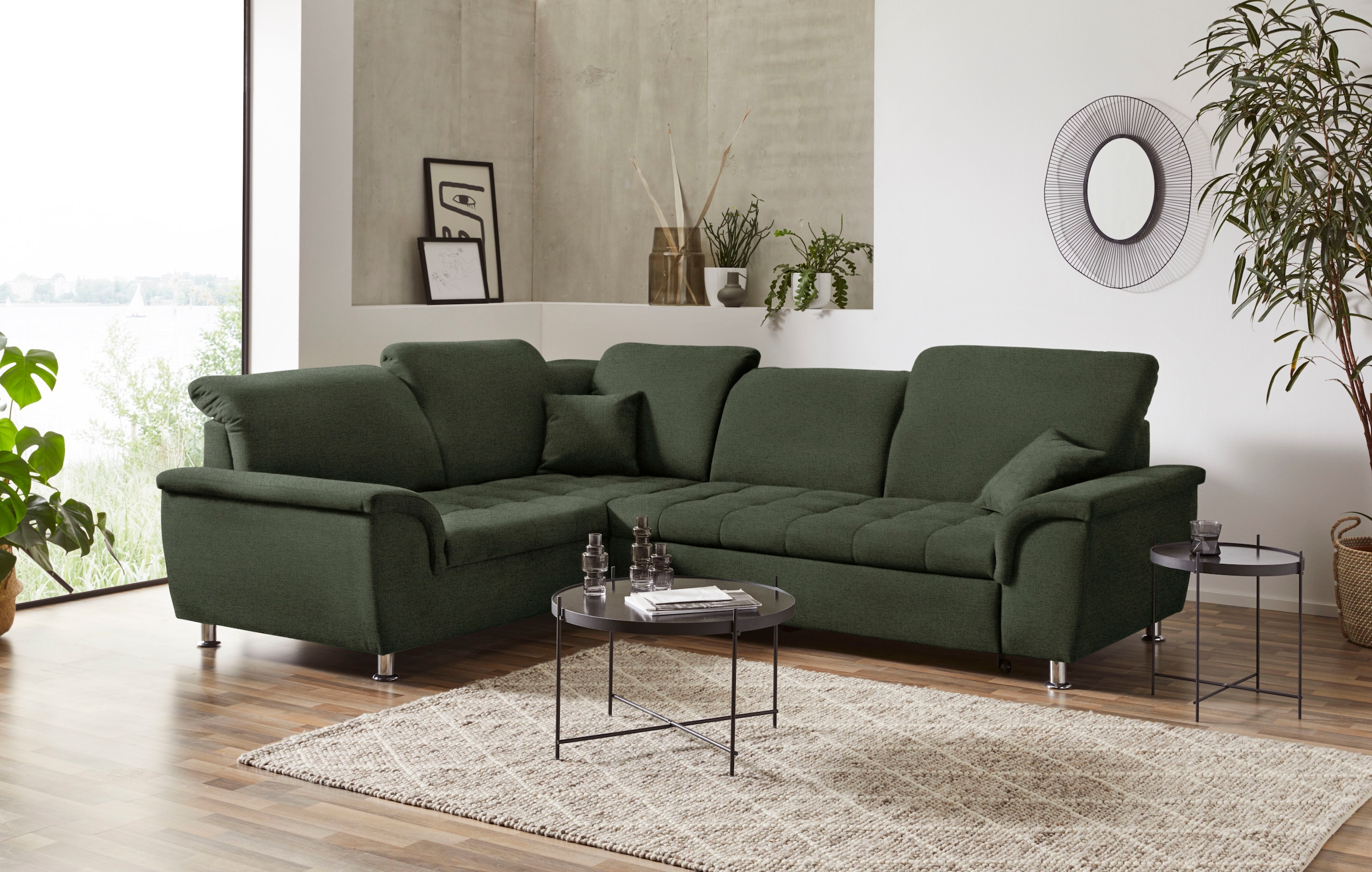 DOMO collection Ecksofa »Franzi L-Form«, wahlweise mit Kopfteilverstellung günstig online kaufen
