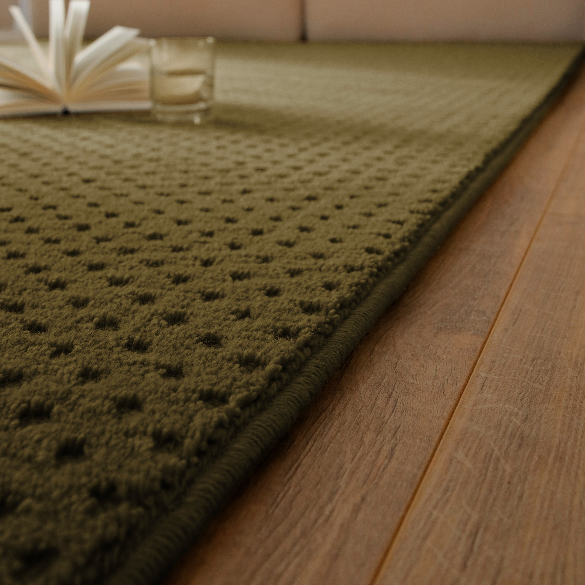 Wecon home Teppich »Castello THREE« rechteckig 7 mm Höhe Schurwolle, Kurzflor mit Hoch-Tief-Effekt, Wohnzimmer, Punktmuster