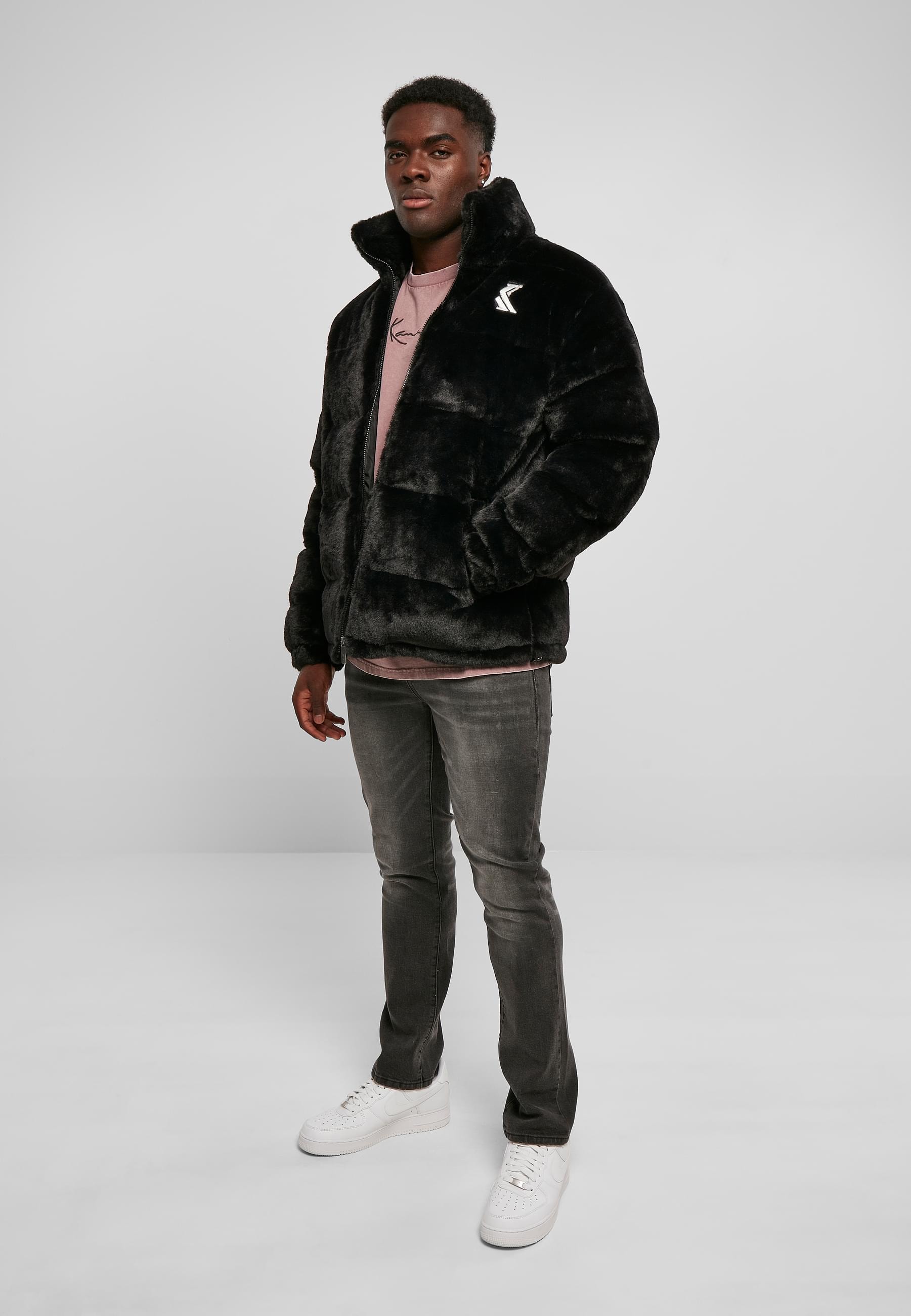 Karl Kani Winterjacke »Karl Kani Herren KM214-014-1 OG Fake Fur Puffer Jacket black« 1 Stk. tlg. ohne Kapuze