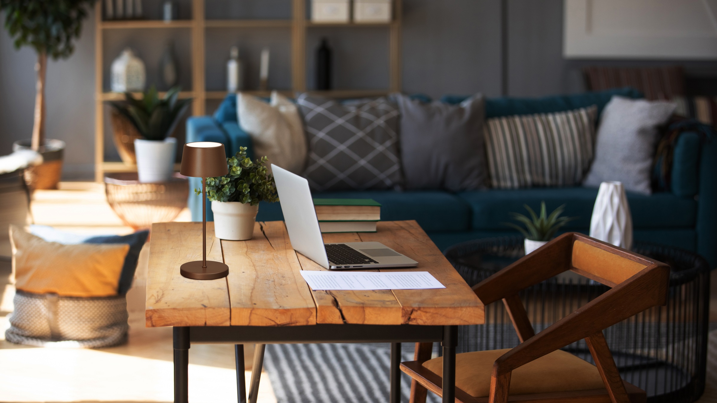 easy! BY FHL LED Tischleuchte »Asena Pro« LED-Board 3 Stk. warmweiß - kaltweiß mit Akkubetrieb, Sensordimmer u. Fernbedienung, inkl. Ladestation