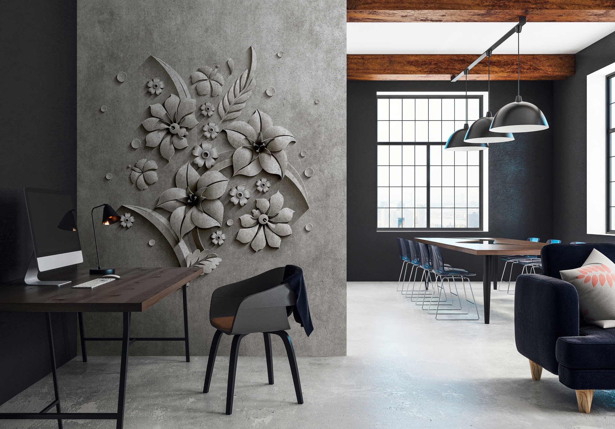 living walls Fototapete »Walls by Patel Relief 1« glatt Vlies, Wand, Schräg günstig online kaufen