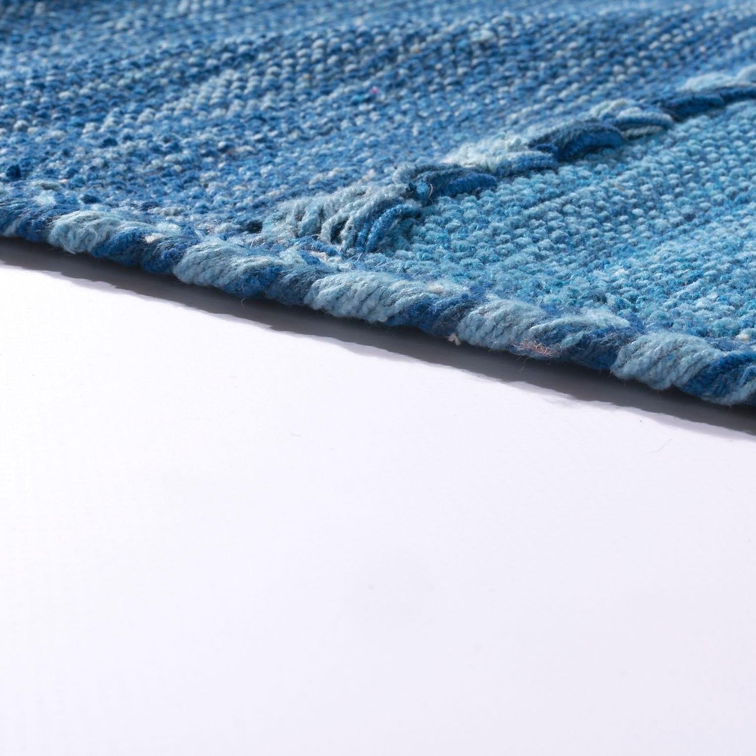 Paco Home Teppich »Kilim 217«, rechteckig, 12 mm Höhe, handgewebter Wendeteppich, reine Baumwolle, gestreift, Wohnzimmer