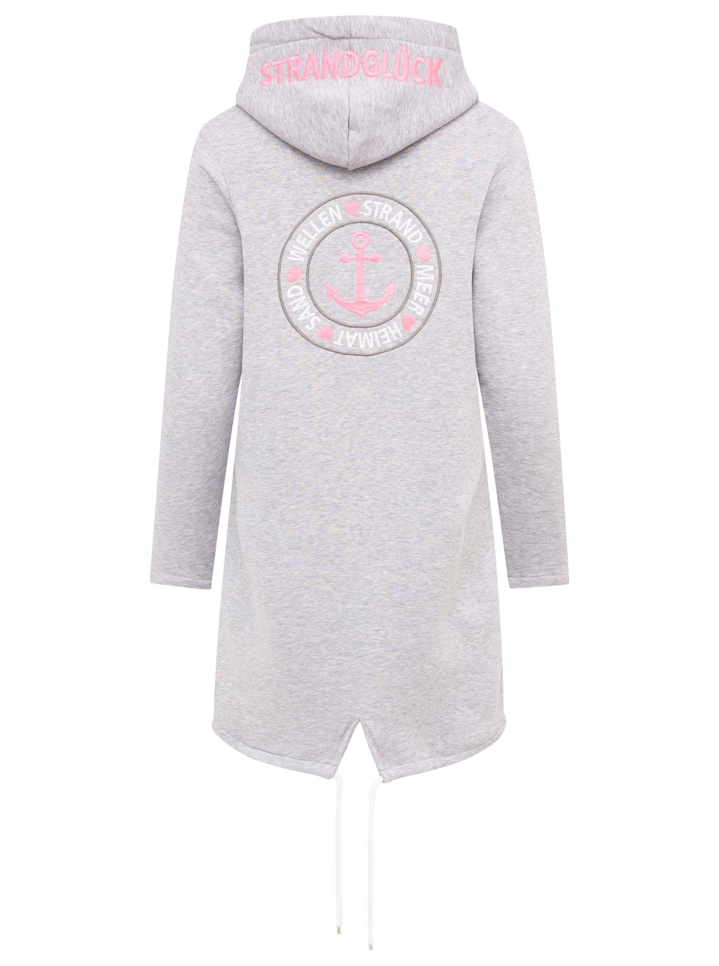 Zwillingsherz Jerseymantel »"Anker & Strandglück"« mit Ankermotiv gestickt, Taschen und Reißverschluss