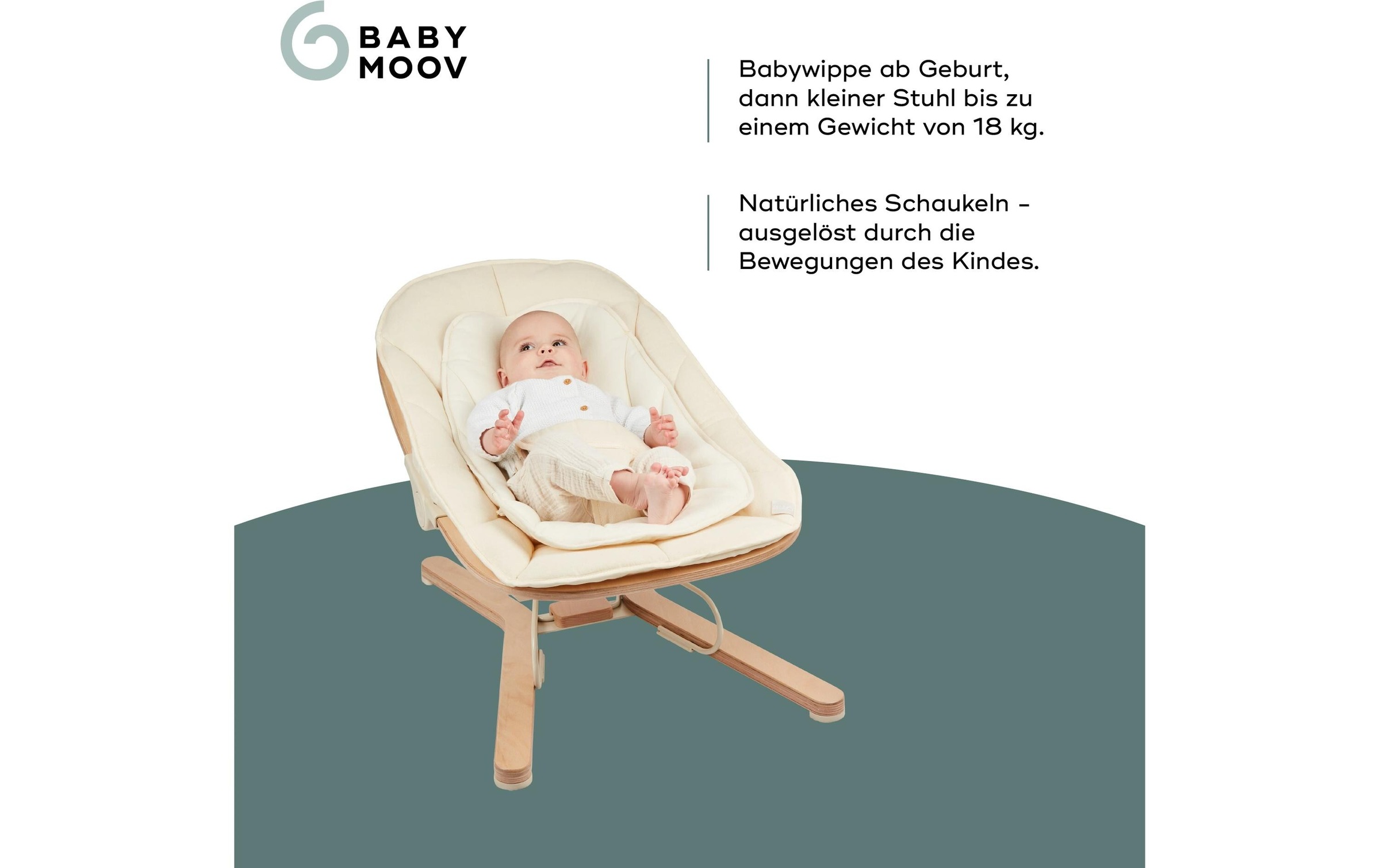 BABYMOOV Babywippe »Swoon Flow« Mitwachsende Babywippe bis 18 kg