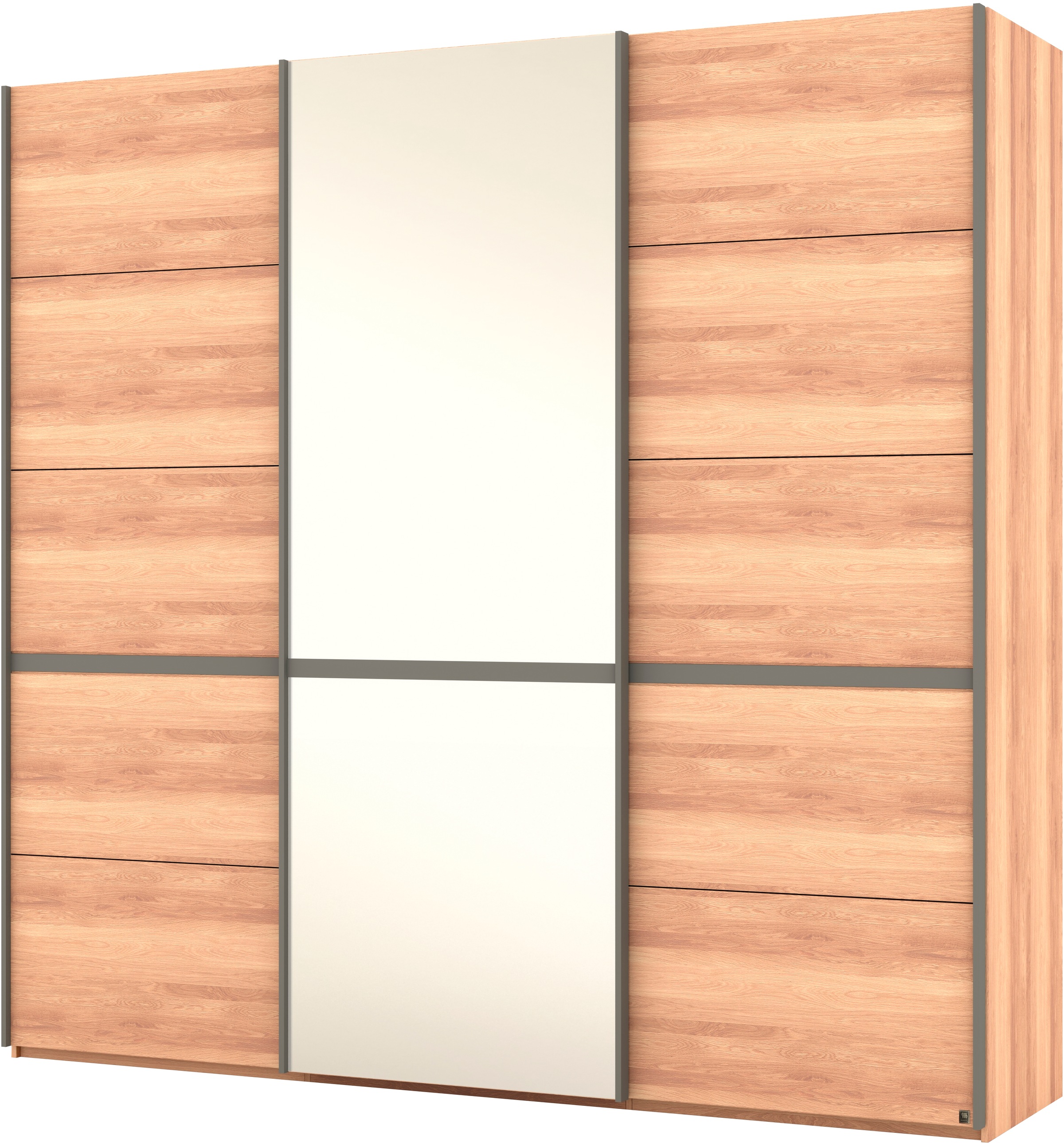 Musterring Schwebetürenschrank »Sorrent, Kleiderschrank, Schrank, Schiebetüren«, (Teilmassiv Eiche, MADE IN GERMANY), Türen in Eiche massiv mit Kassetten-Optik, verschiedene Maße verfügbar