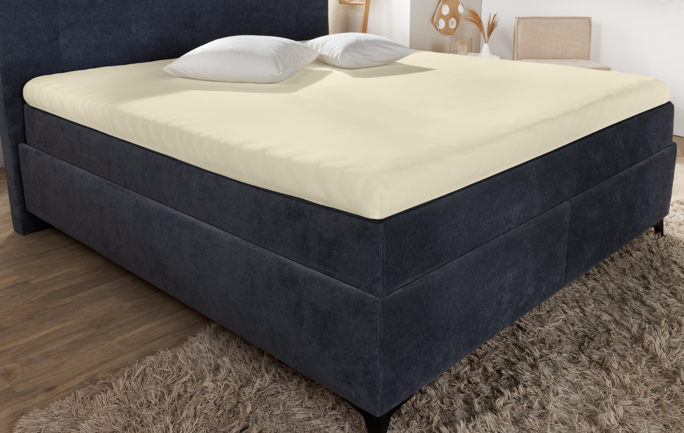 Primera Spannbettlaken »Elasthan-Feinjersey Topper« Aus 95% gekämmter Baumwolle und 5% Elastan