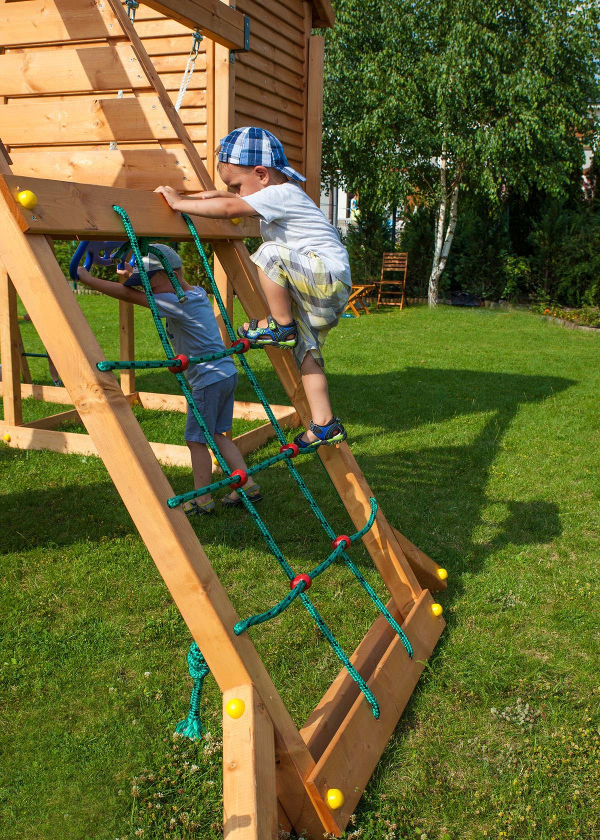 FUNGOO Spielturm »MAXI SET FUN GYM«, mit Schaukel & Rutsche, Klettererweiterung, Sandkasten