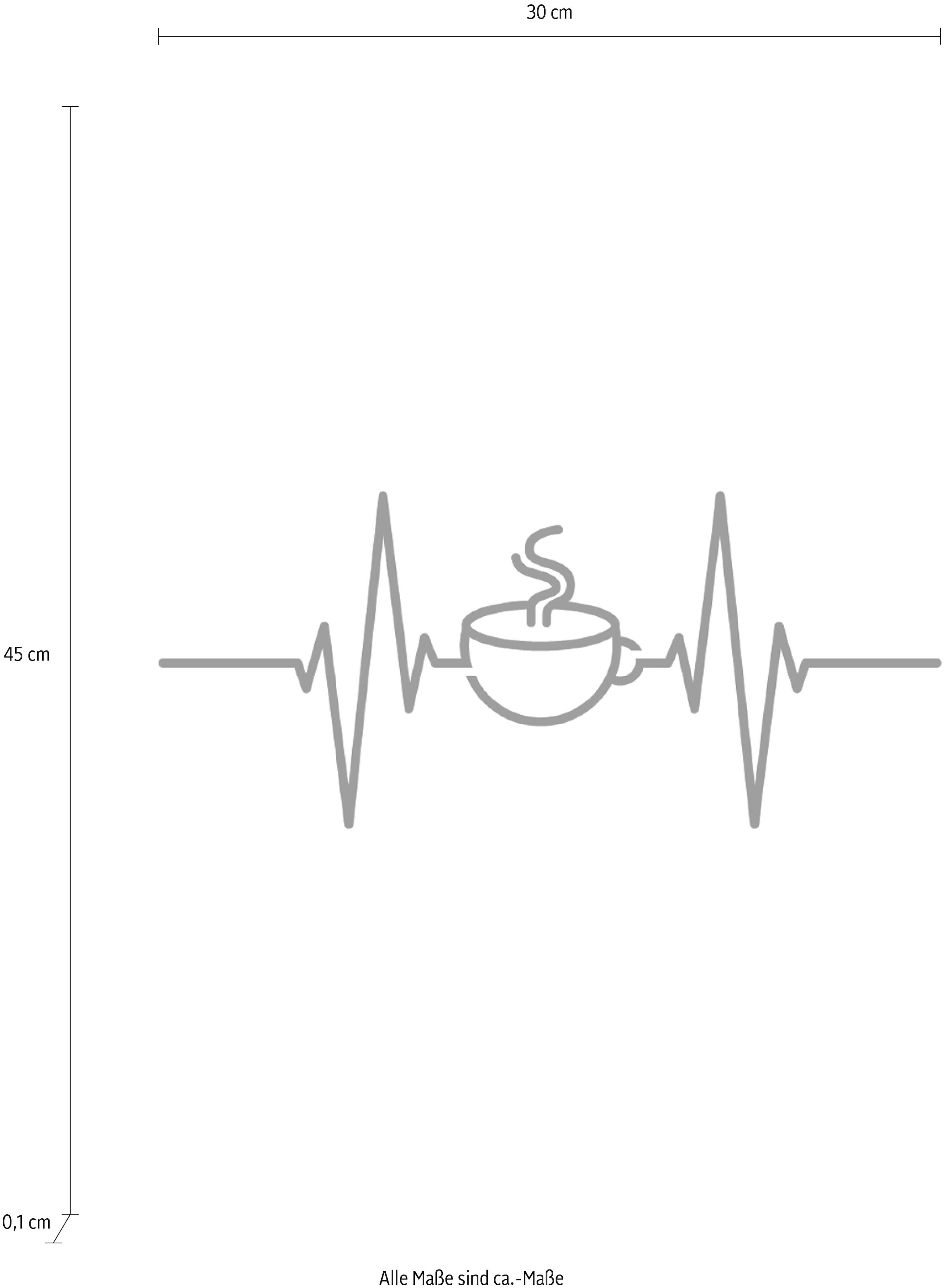 queence Wanddekoobjekt »Kaffee«, Motiv auf Stahlblech