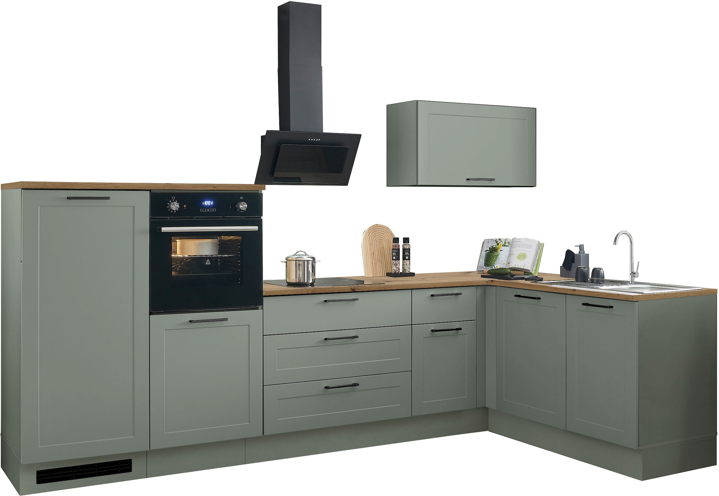BASIC by Balculina Winkelküche »Marsi«, Stellmaße 320x175 cm, wahlweise mit E-Geräten, mit Soft-Close-Funktion