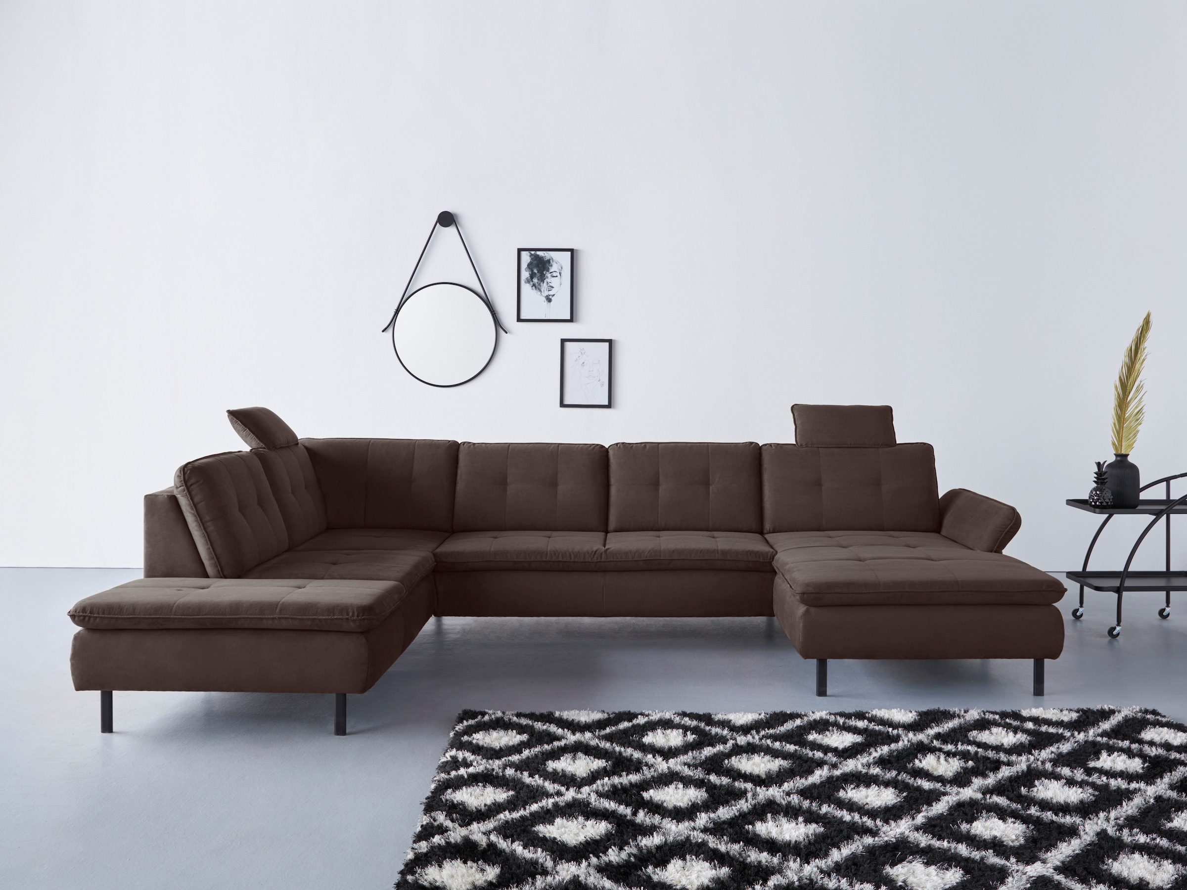 Home affaire Wohnlandschaft »Birkholm U-Form« Armlehnverstellung, auch in E günstig online kaufen