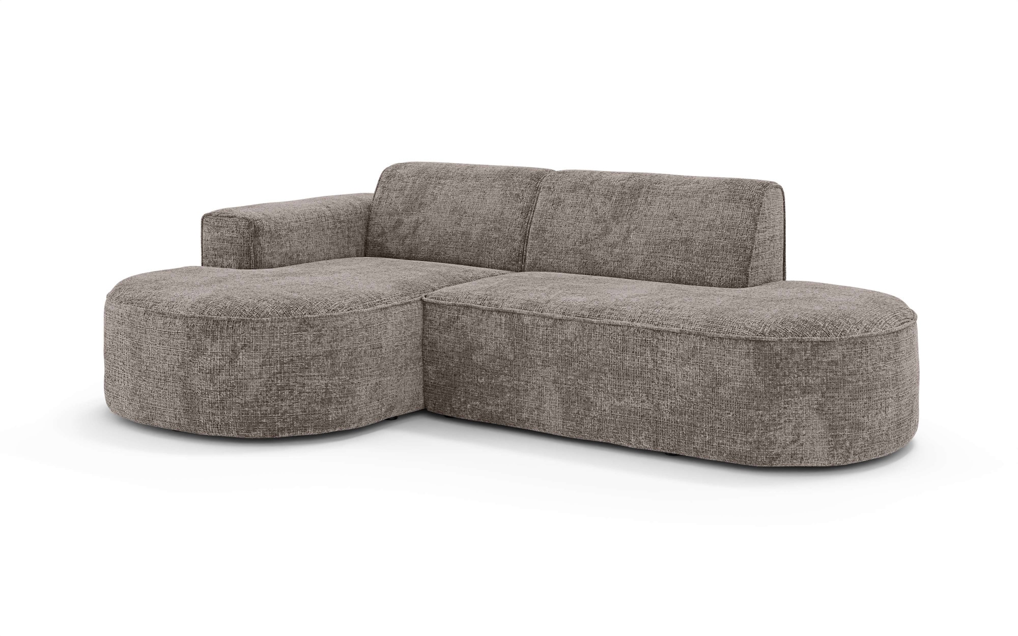 OTTO home Ecksofa »ADELLA XL Design-Sofa mit Recamiere rechts/links, 263/159/76 cm«, L-Form XL mit Wellenunterfederung, runde Form, auch in Cord