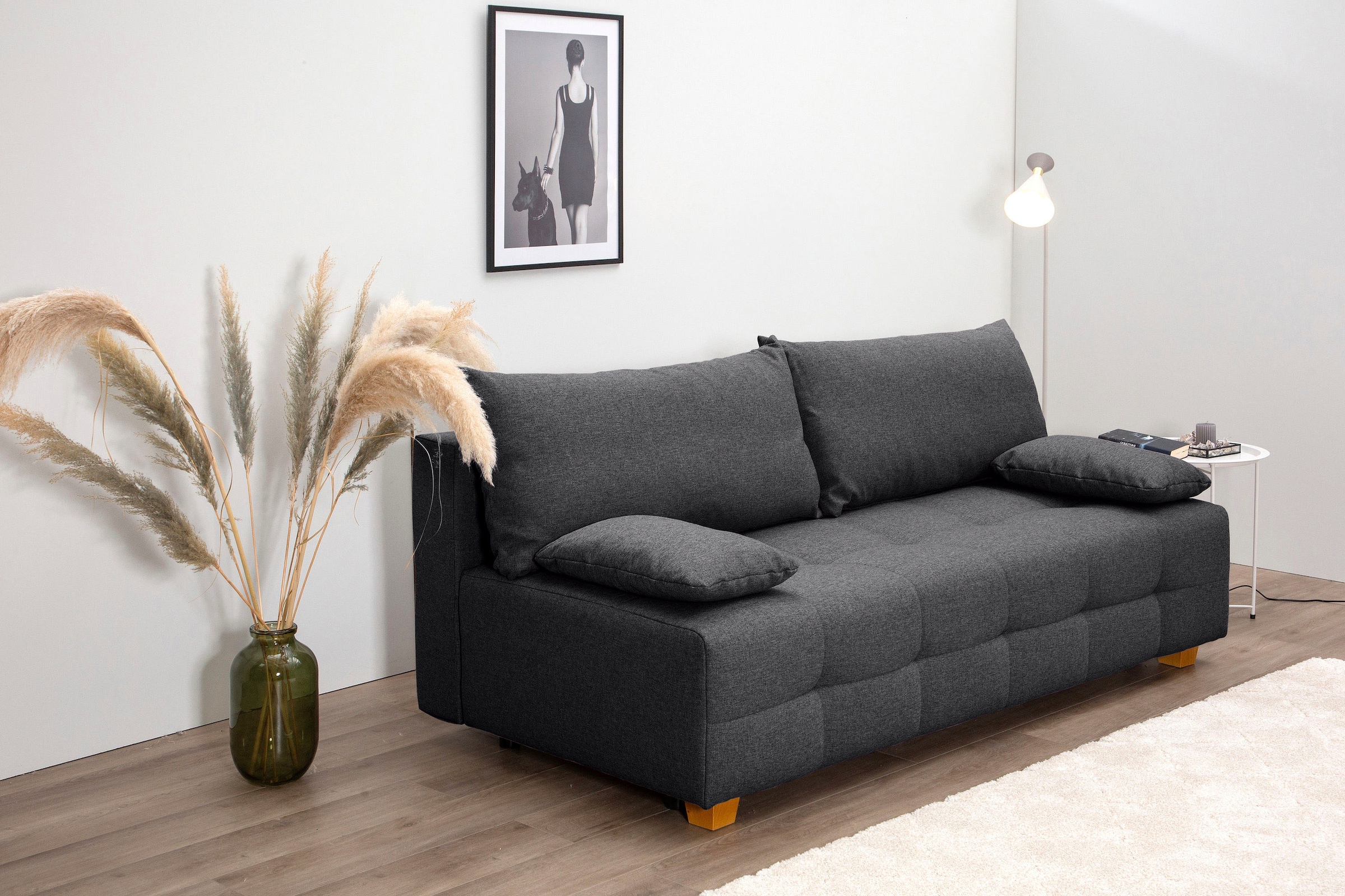 COLLECTION AB Schlafsofa »Bella«, Schlafsofa,Bettkasten,Bonellfederkern,Rückenkissen,Armlehnenkissen