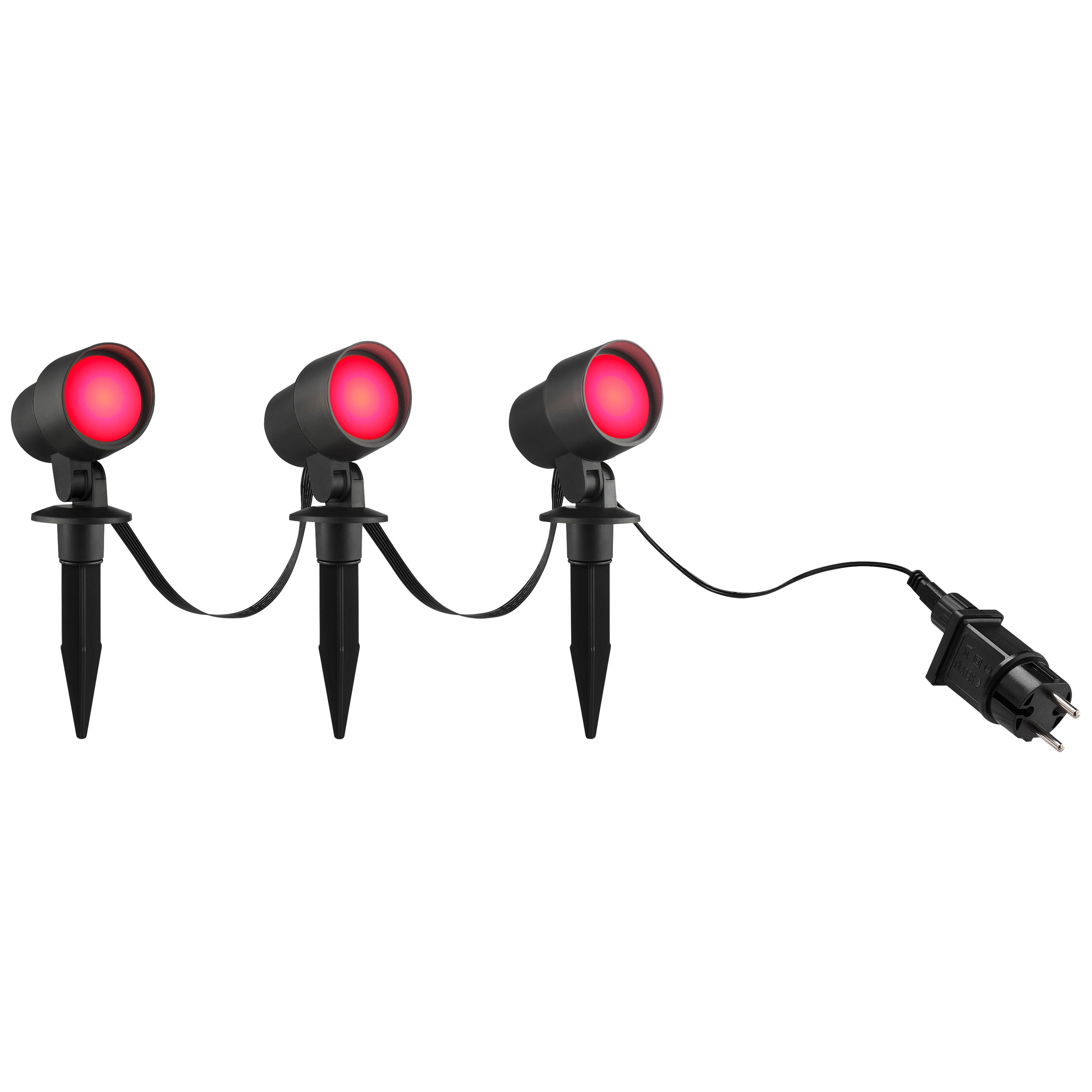 Brilliant LED Gartenleuchte »Kamara« LED-Modul 3 Stk. RGB | warmweiß - kaltweiß LED Gartenspieß Set, dimmbar, RGB, CCT, IP44, schwarz, App steuerbar