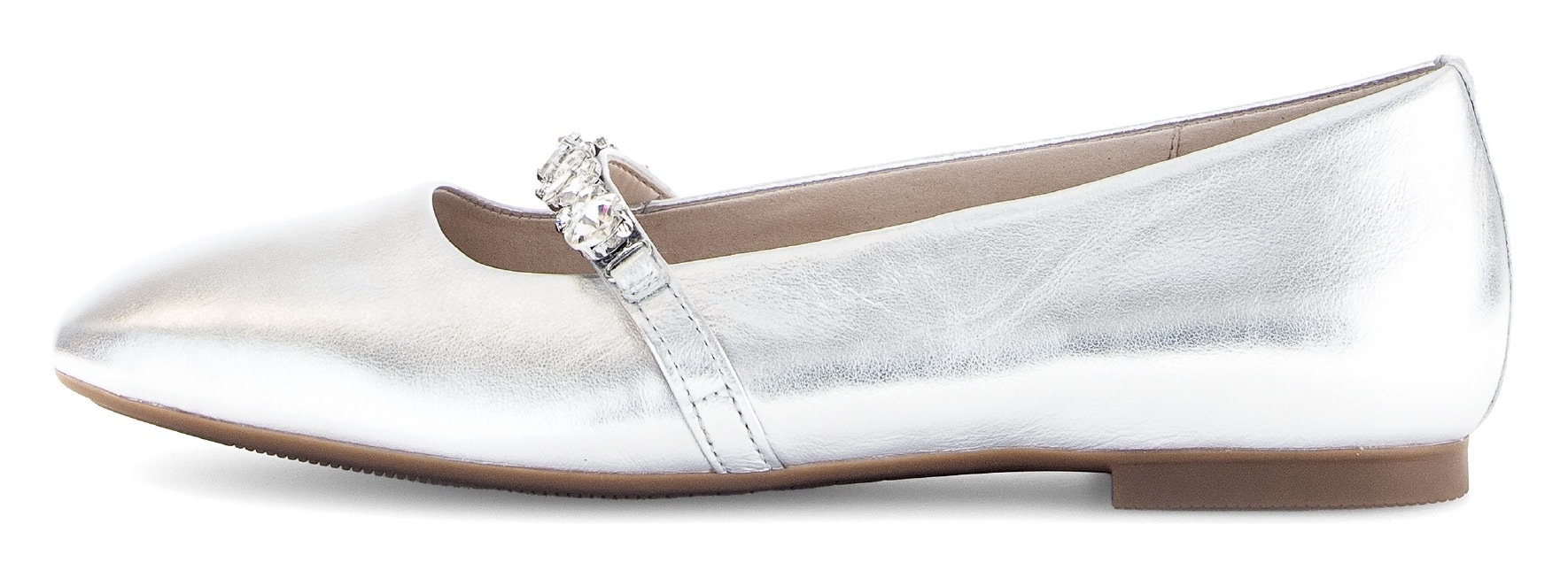 Gabor Ballerina, Blockabsatz, Bequemschuh, Flats mit funkelnden Schmucksteinen