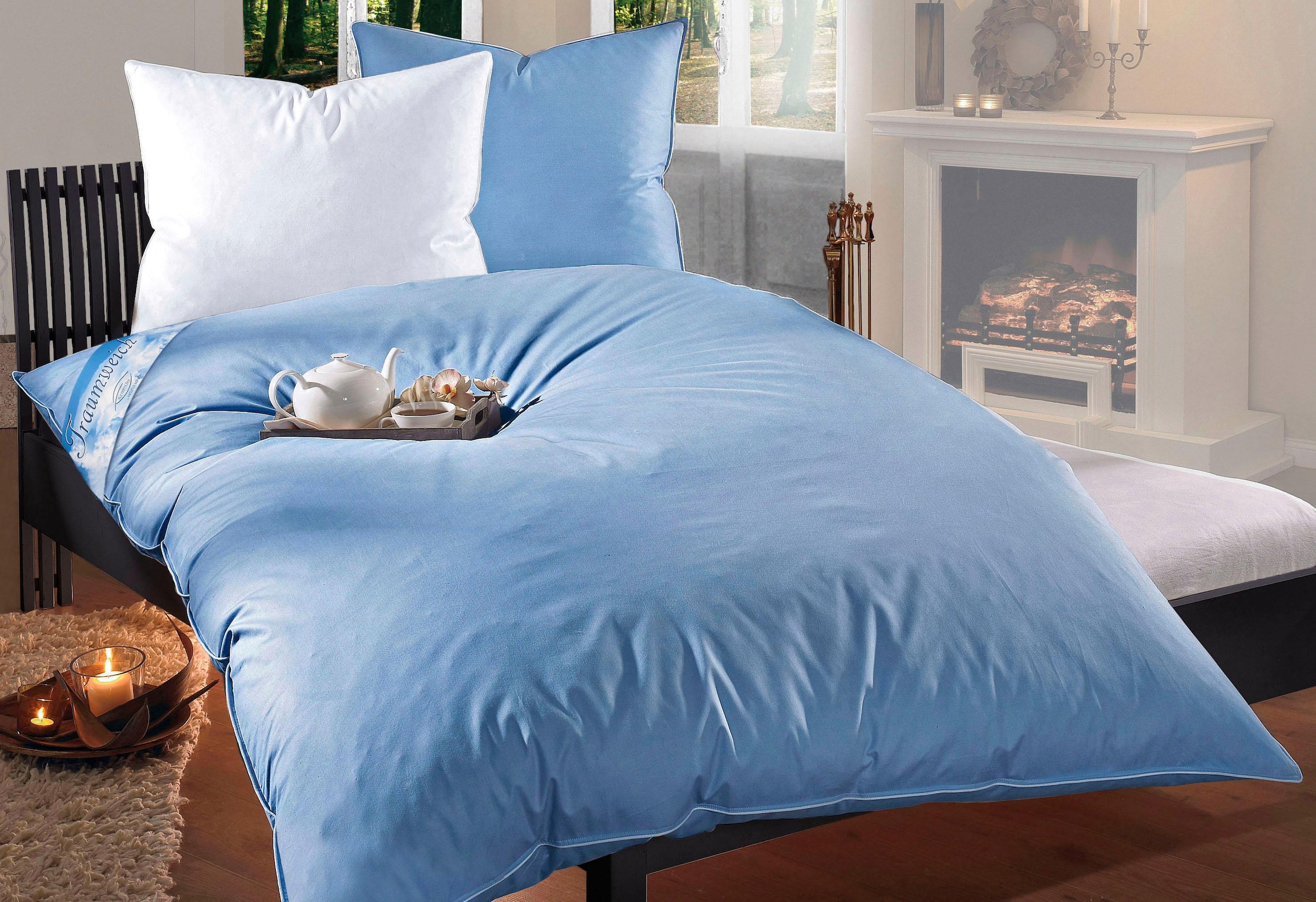 Federbettdecke RIBECO "Leon", weiß, B:135cm L:200cm