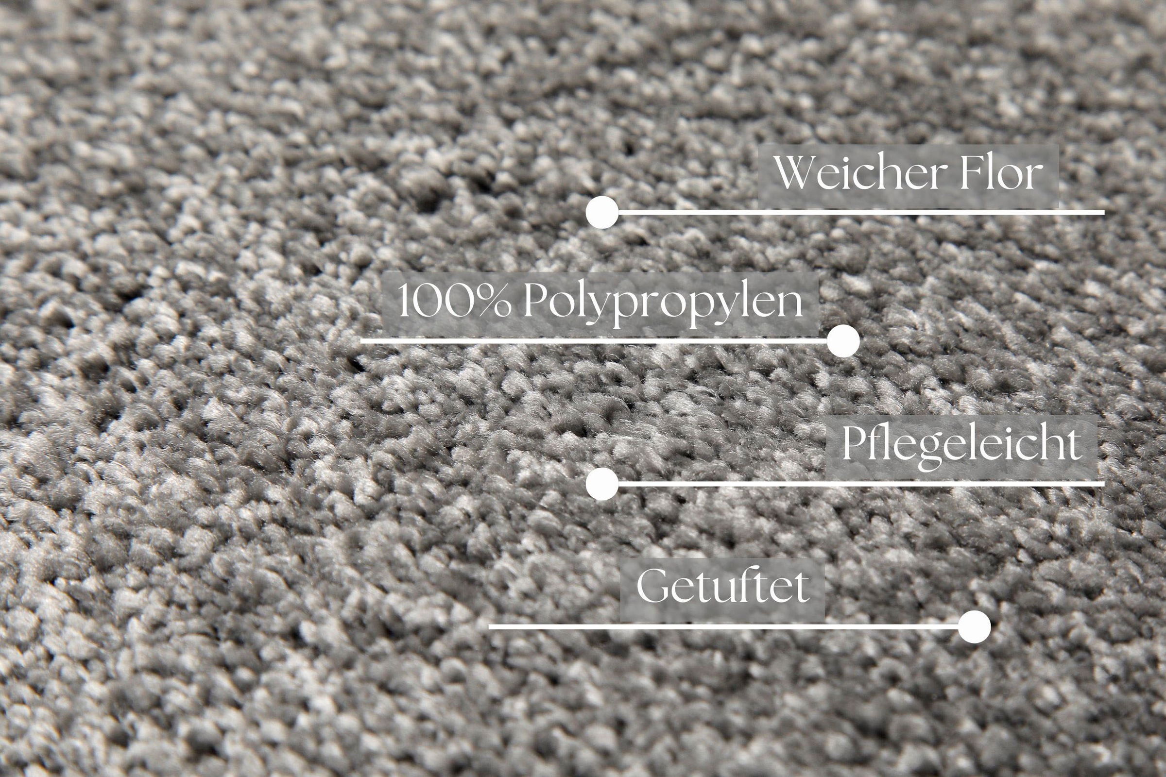 my home Teppich »Lisbea«, rechteckig, 17 mm Höhe, moderner dichter weicher Kurzflorteppich, Wohnzimmer, Schlafzimmer