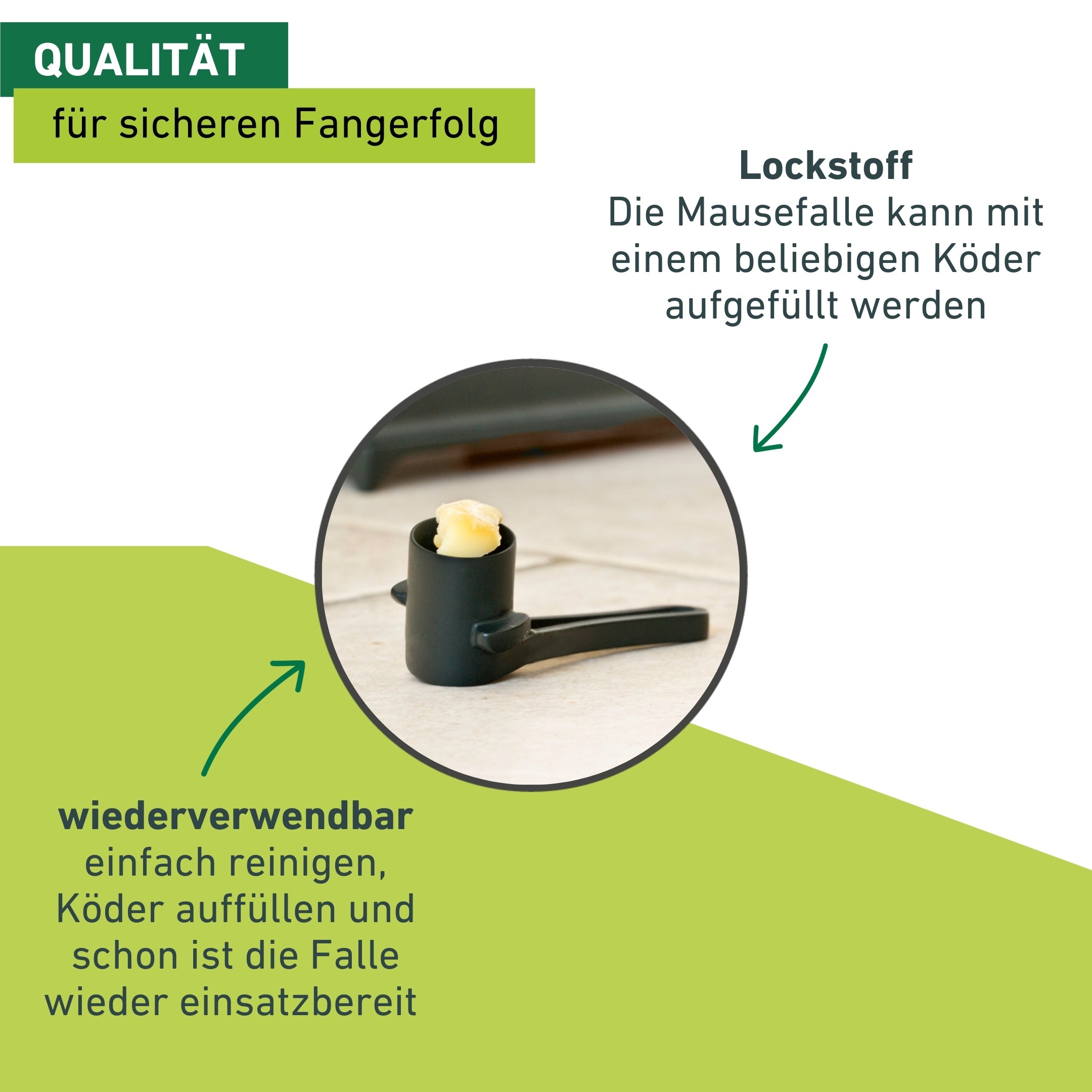 Windhager Schlagfalle »secret catch trap, Mausefalle mit sichtbarem Fangerfolg« Schädlingsbekämpfung wiederverwendbar, Mäuseköder, schwarz