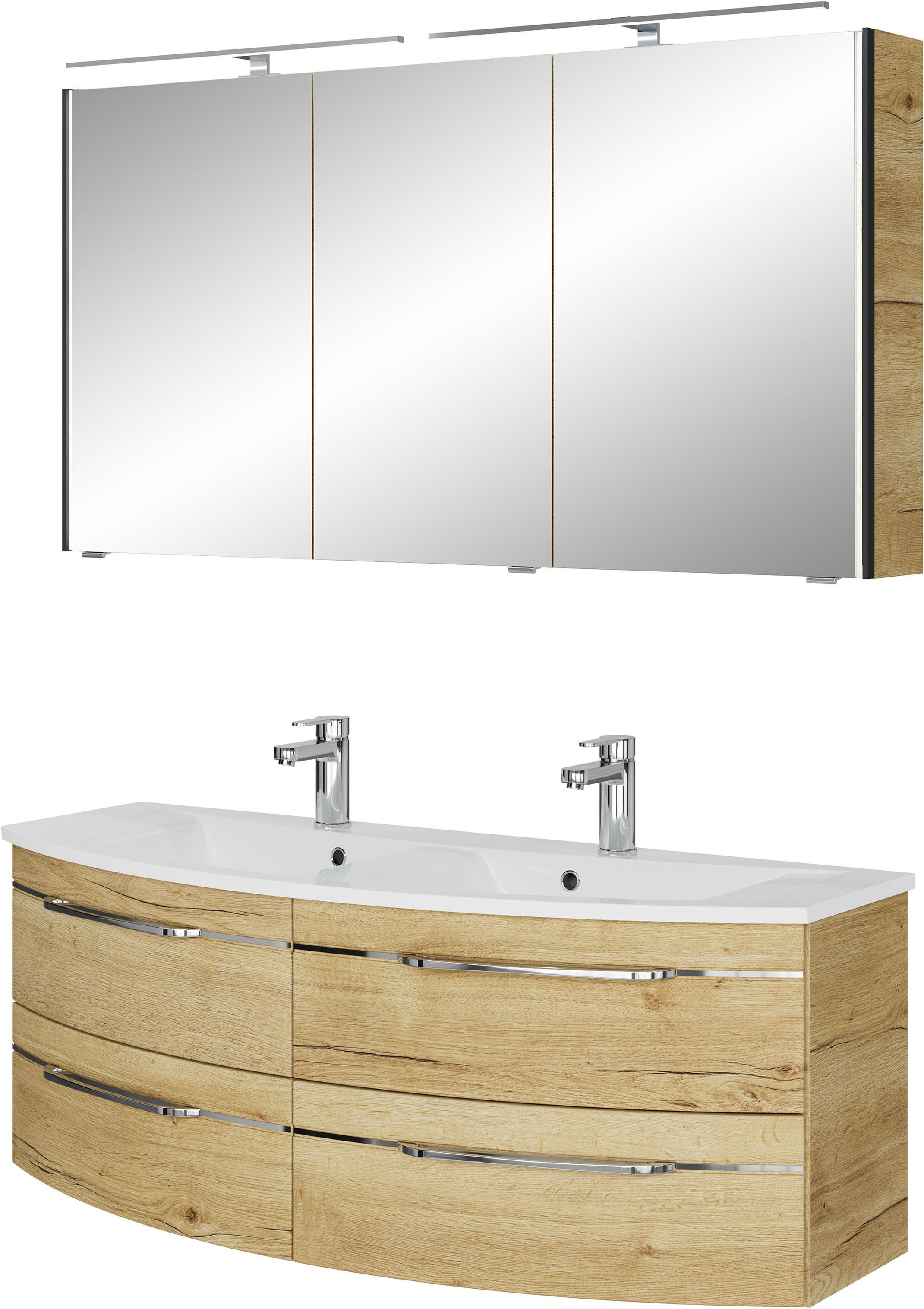 Saphir Badmöbel-Set »Badezimmer-Set 133,2 cm breit, inkl. Türdämpfer, 3 Tür günstig online kaufen