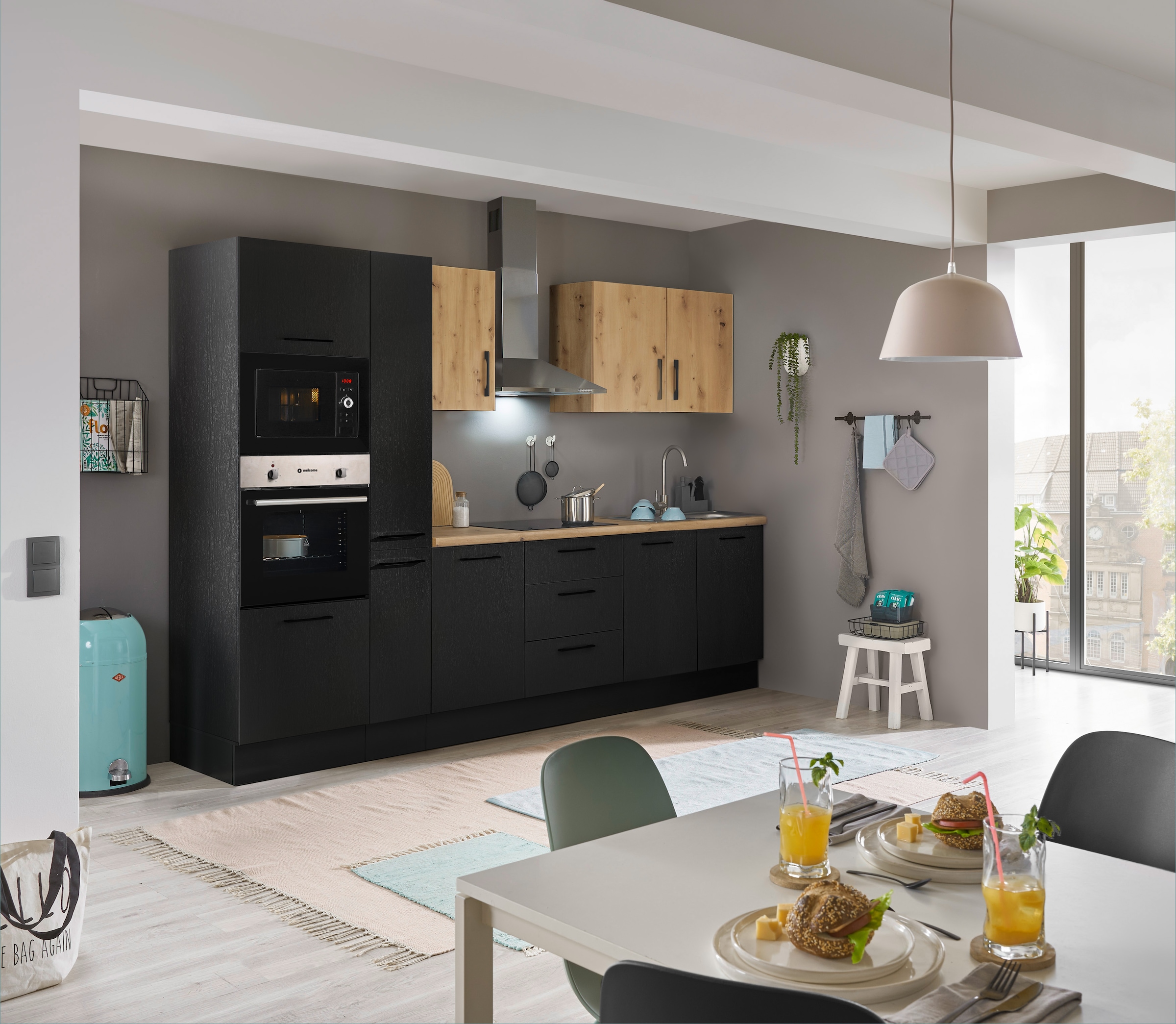 BASIC by Balculina Küchenzeile »Turin«, Breite 300 cm, wahlweise mit E-Geräten