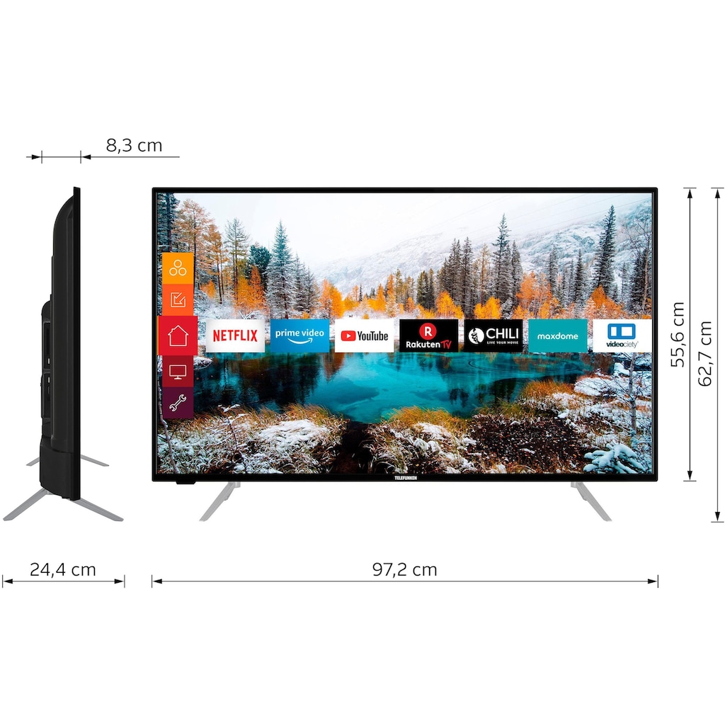 Telefunken LED-Fernseher »D43V800M4CWH«, 108 cm/43 Zoll, 4K Ultra HD, Smart-TV