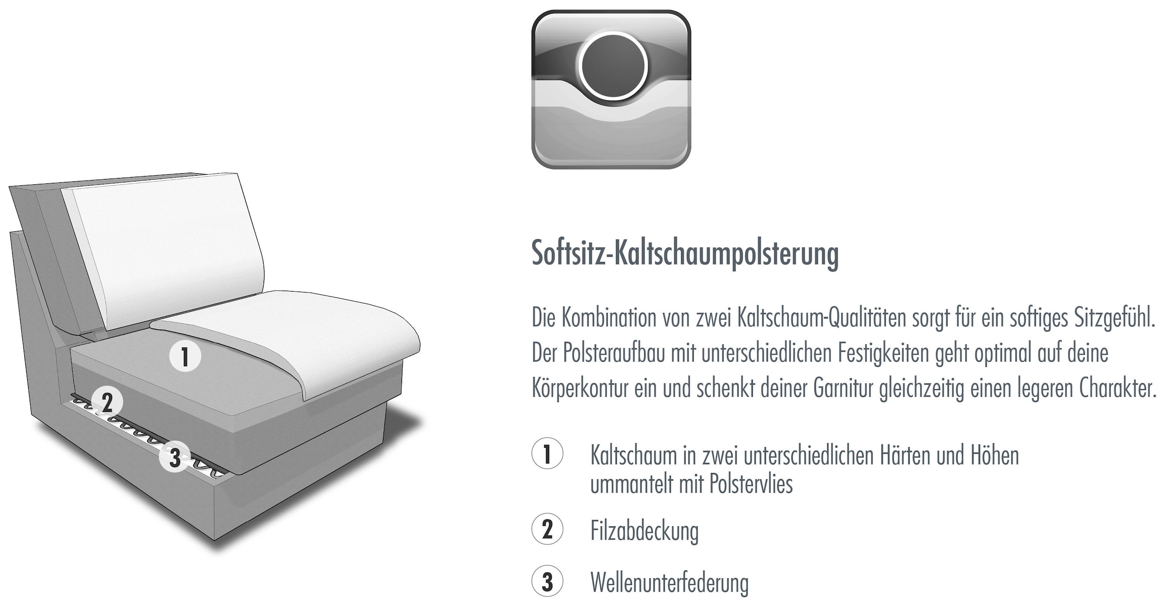 Die PlanBar Ecksofa »ZE-EM24139 L-Form, 310 cm breit, softige Couch Polsterecke« Kaltschaum Polstersofa mit 1x Sitztiefenverstellung