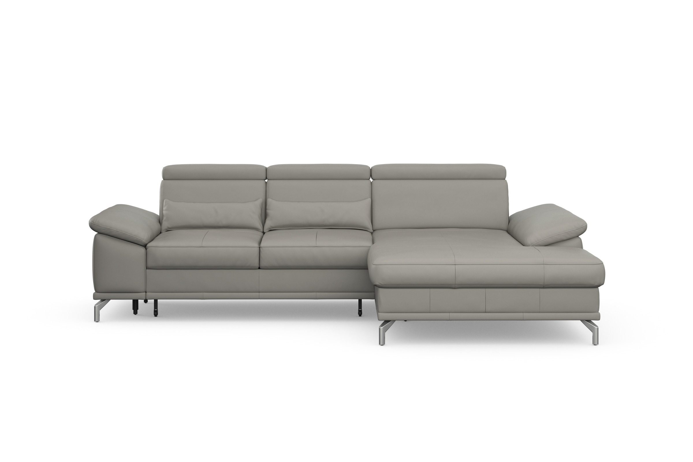sit&more Ecksofa »Cabrio L-Form, mit Sitztiefenverstellung, Arm- und Kopfteilverstellung«, 2 Nierenkissen, Federkern, optional Bettfunktion und Stauraum